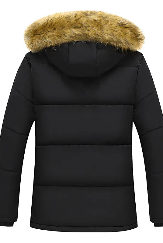 Andrew | Cozy Fur-Hood Fleece-Lined Parka Jacket - Valereo