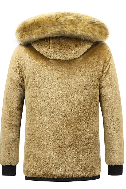 Andrew | Cozy Fur-Hood Fleece-Lined Parka Jacket - Valereo