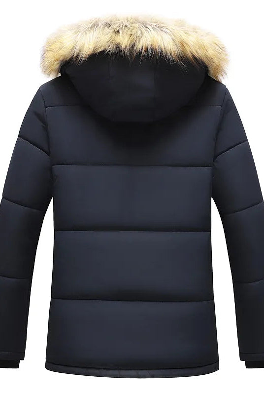 Andrew | Cozy Fur-Hood Fleece-Lined Parka Jacket - Valereo