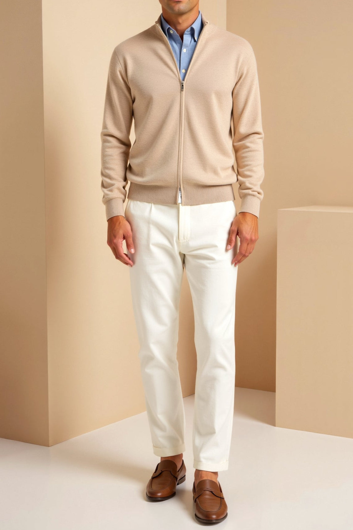 Andrew | Modern Full-Zip Knit Cardigan - Valereo