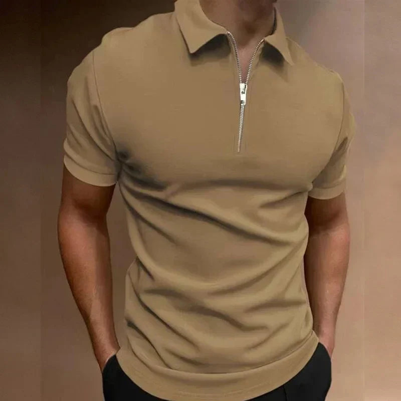 Andrew | Modern Zip-Collar Polo Shirt - Valereo