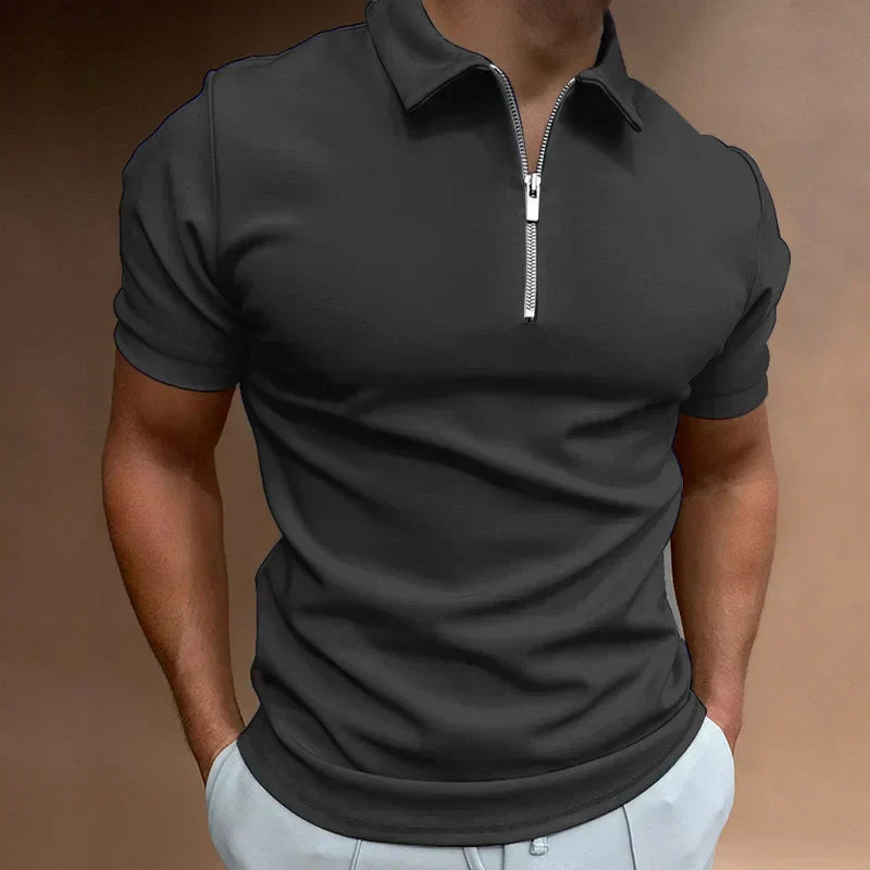 Andrew | Modern Zip-Collar Polo Shirt - Valereo