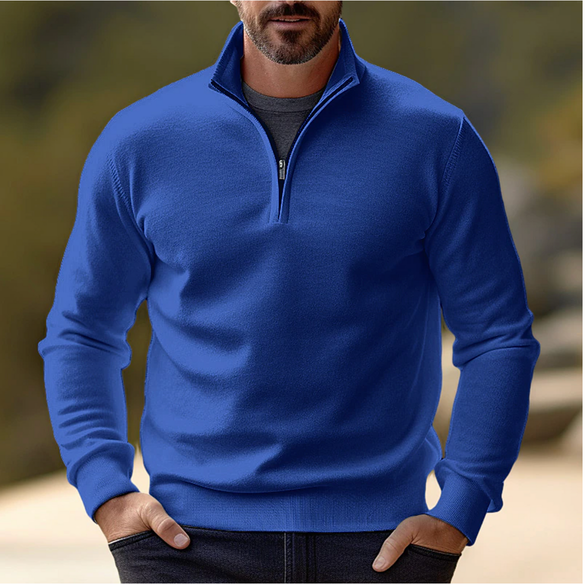Andrew | Stylish Quarter-Zip Knit Sweater - Valereo