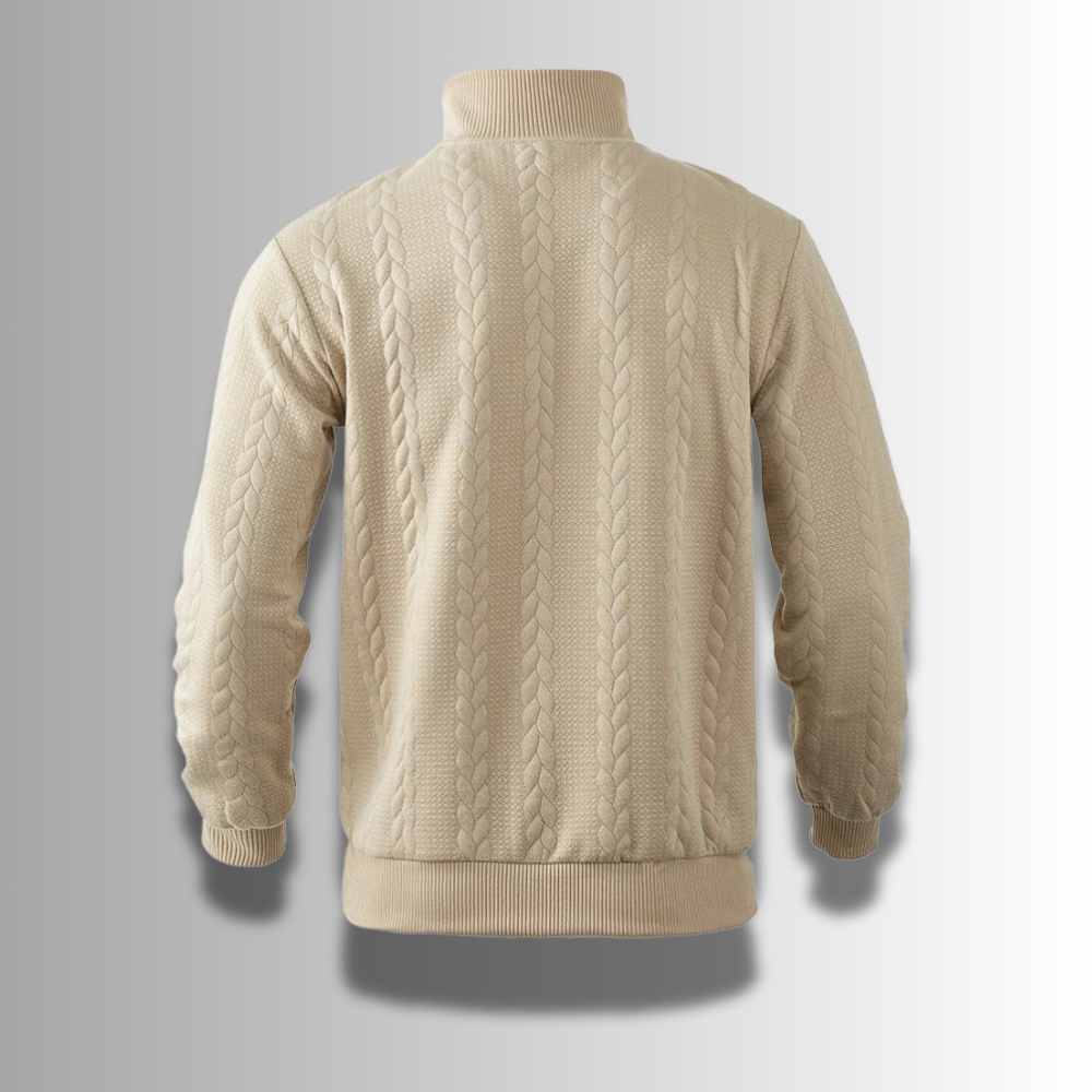Austin | Classic Cable Knit Quarter-Zip Sweater - Valereo