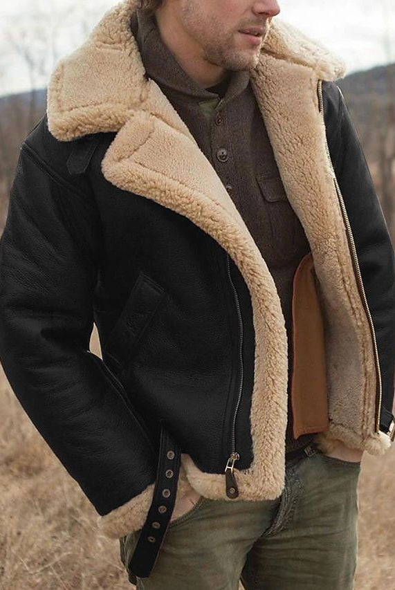 Austin | Premium Shearling Aviator Jacket - Valereo