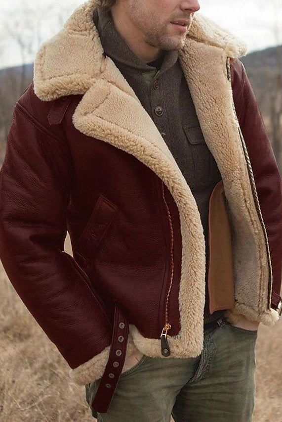 Austin | Premium Shearling Aviator Jacket - Valereo
