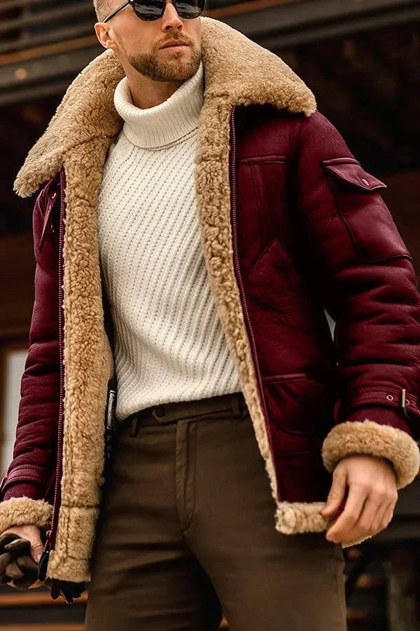 Austin | Premium Shearling Aviator Jacket - Valereo