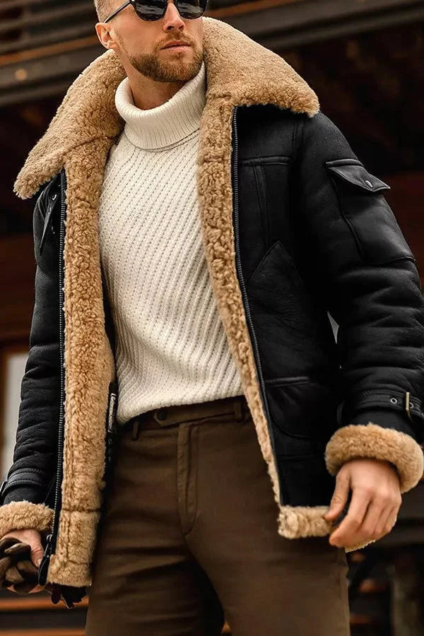 Austin | Premium Shearling Aviator Jacket - Valereo