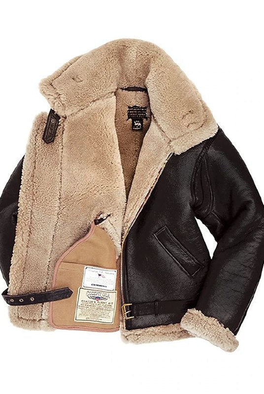 Austin | Premium Shearling Aviator Jacket - Valereo