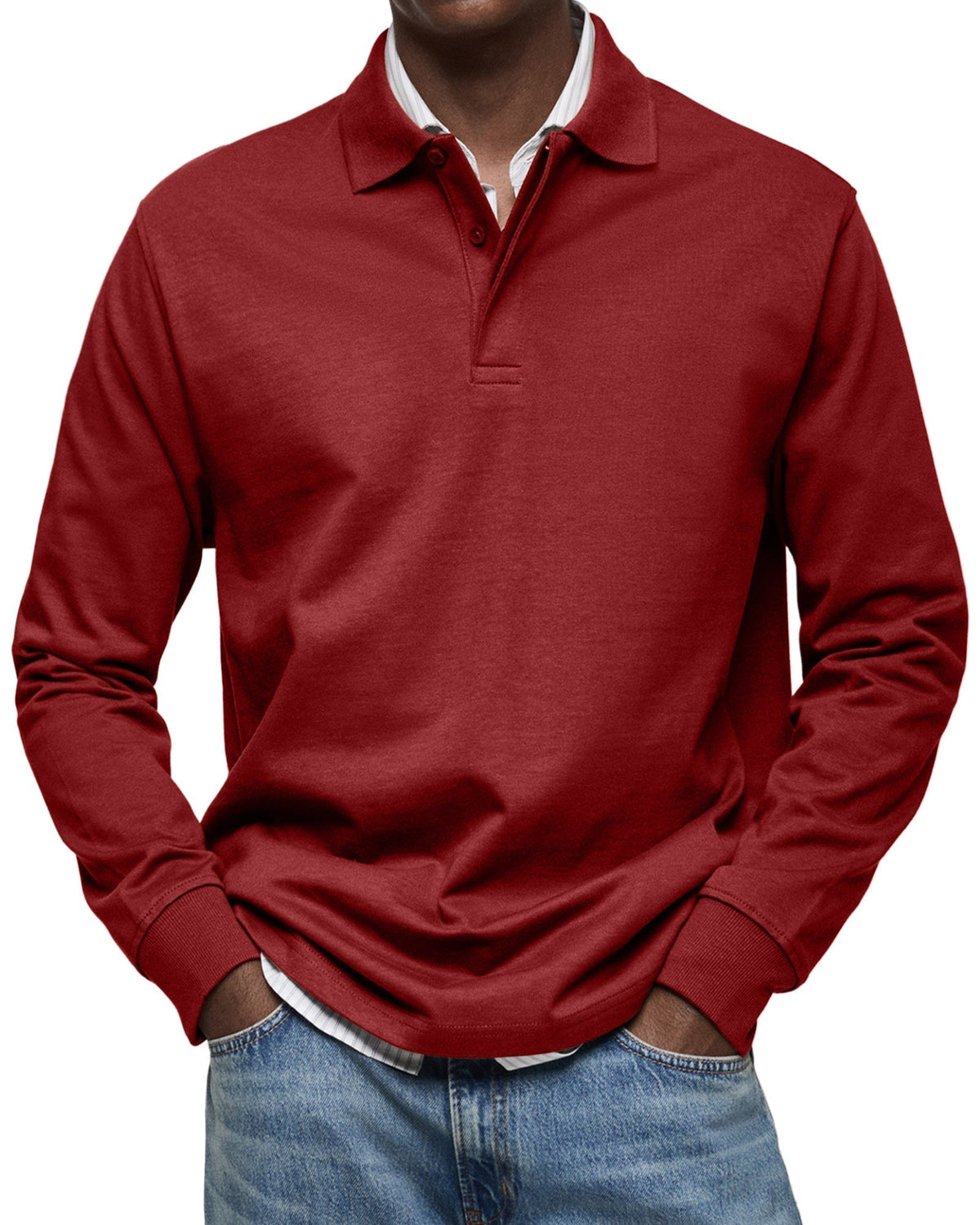 Austin | Relaxed Long Sleeve Polo Shirt - Valereo