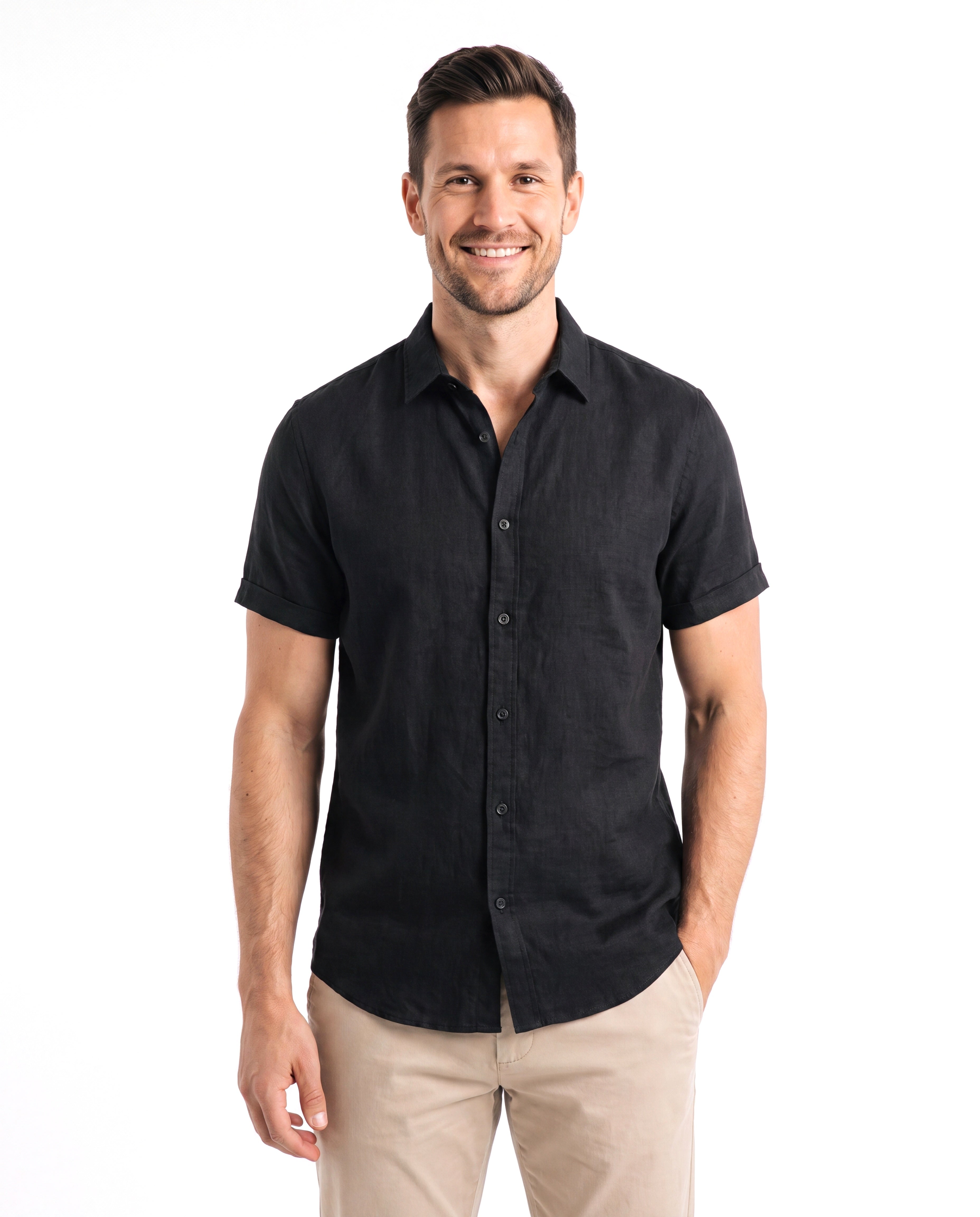 Men's Linen Shirt with Cooling Breathable Fabric