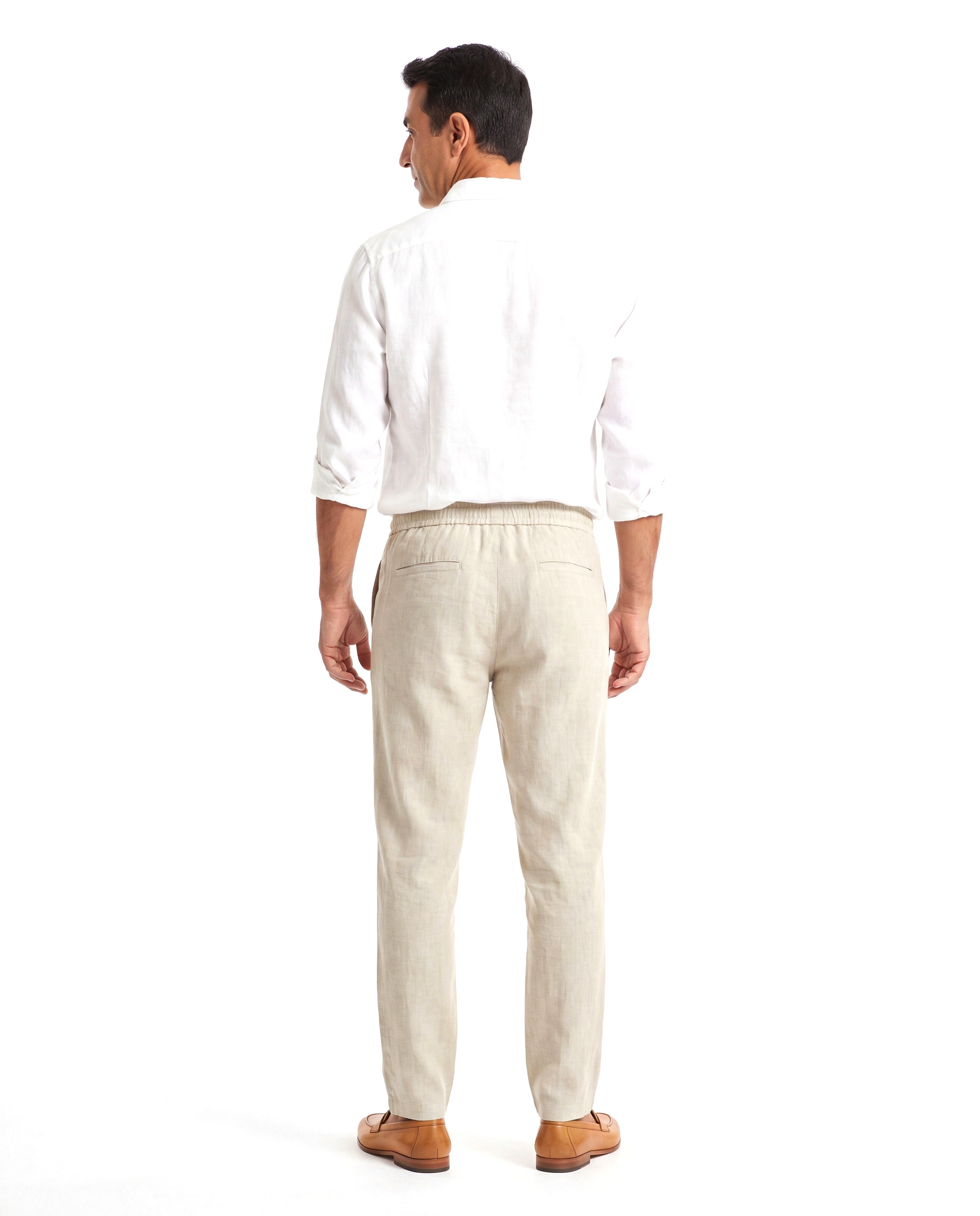 Men's Linen Summer Pants with Elastic Waist
