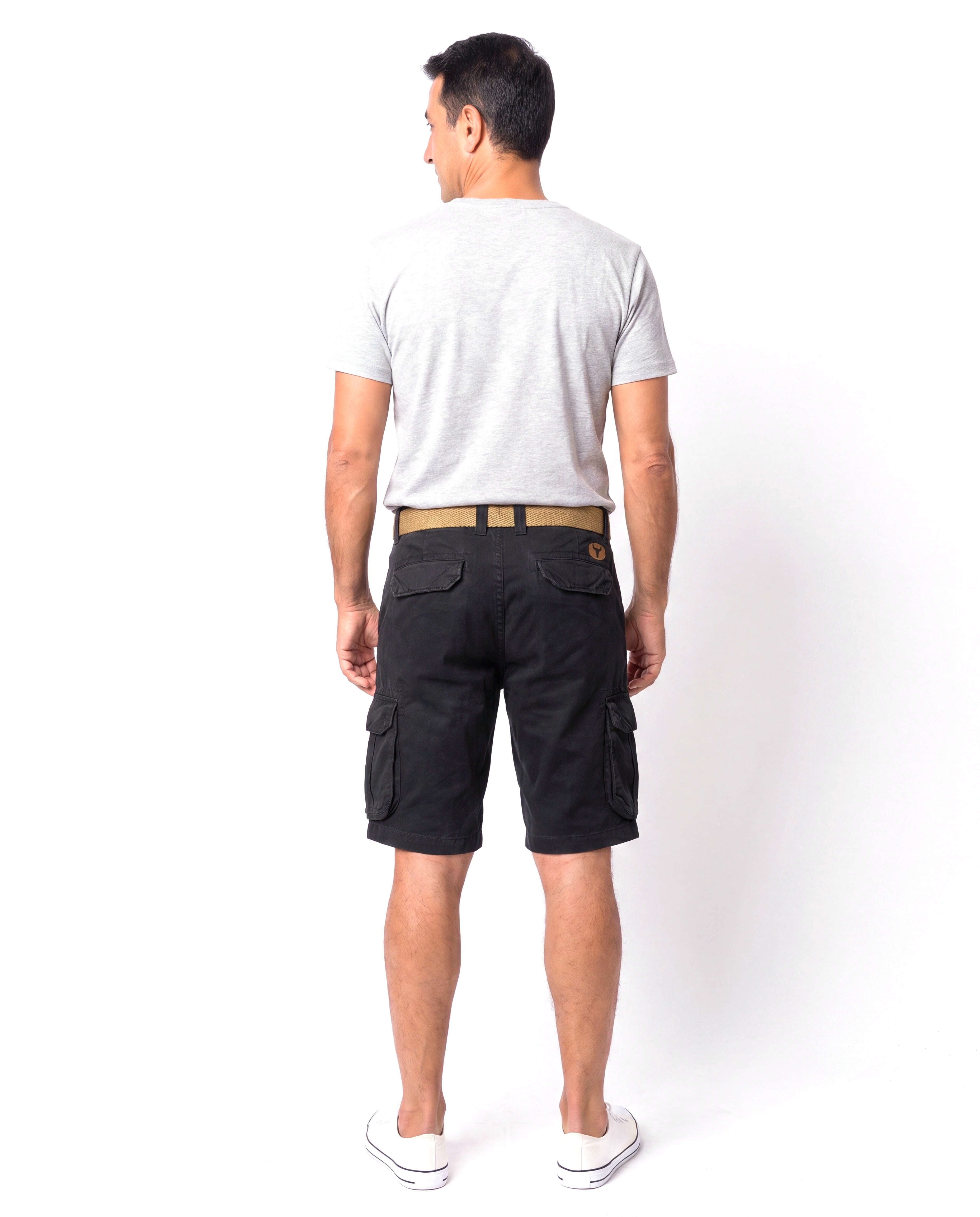 Men's Cotton Cargo Shorts with Multiple Pockets