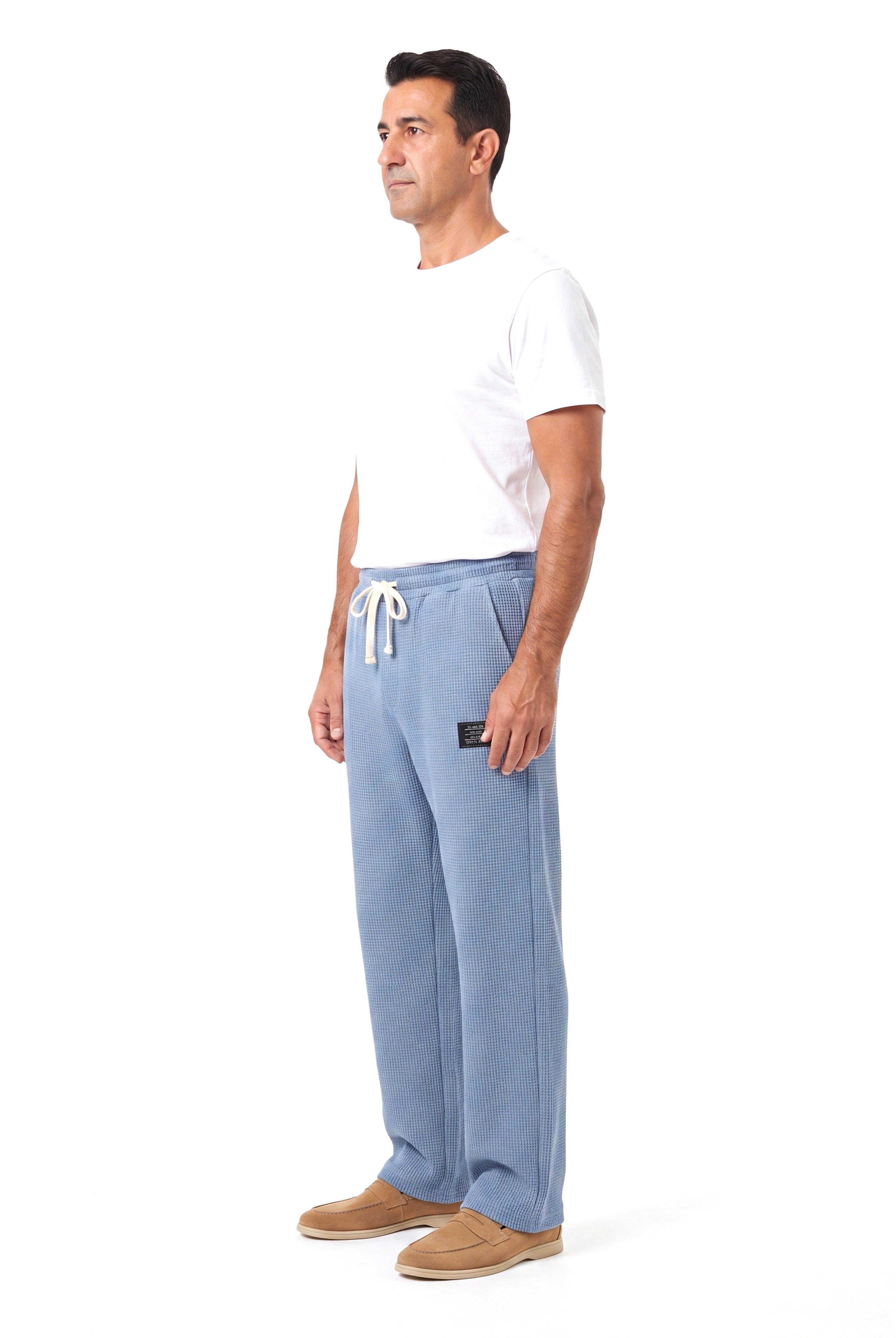 Men's Waffle-Knit Joggers with Drawstring