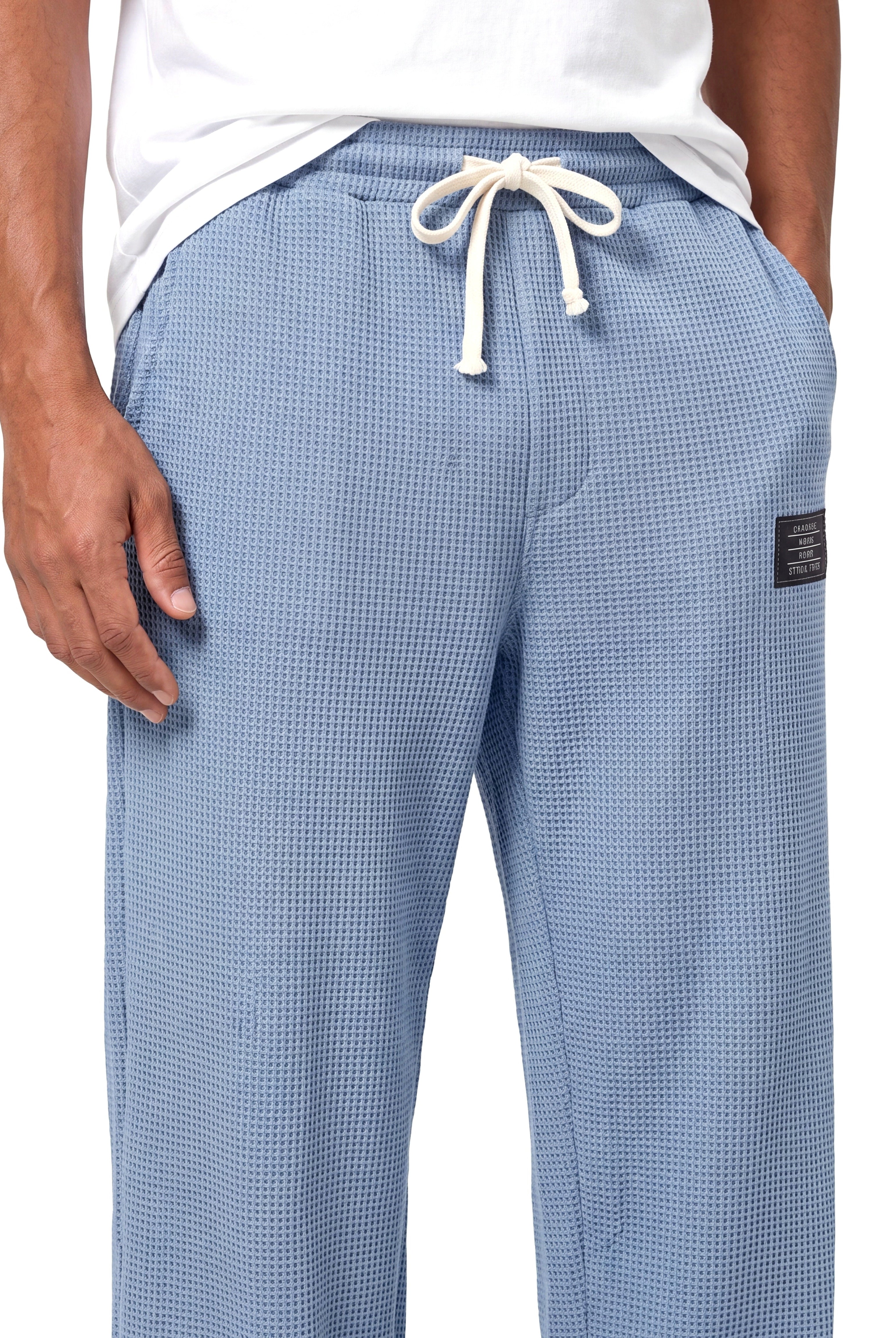 Men's Waffle-Knit Joggers with Drawstring
