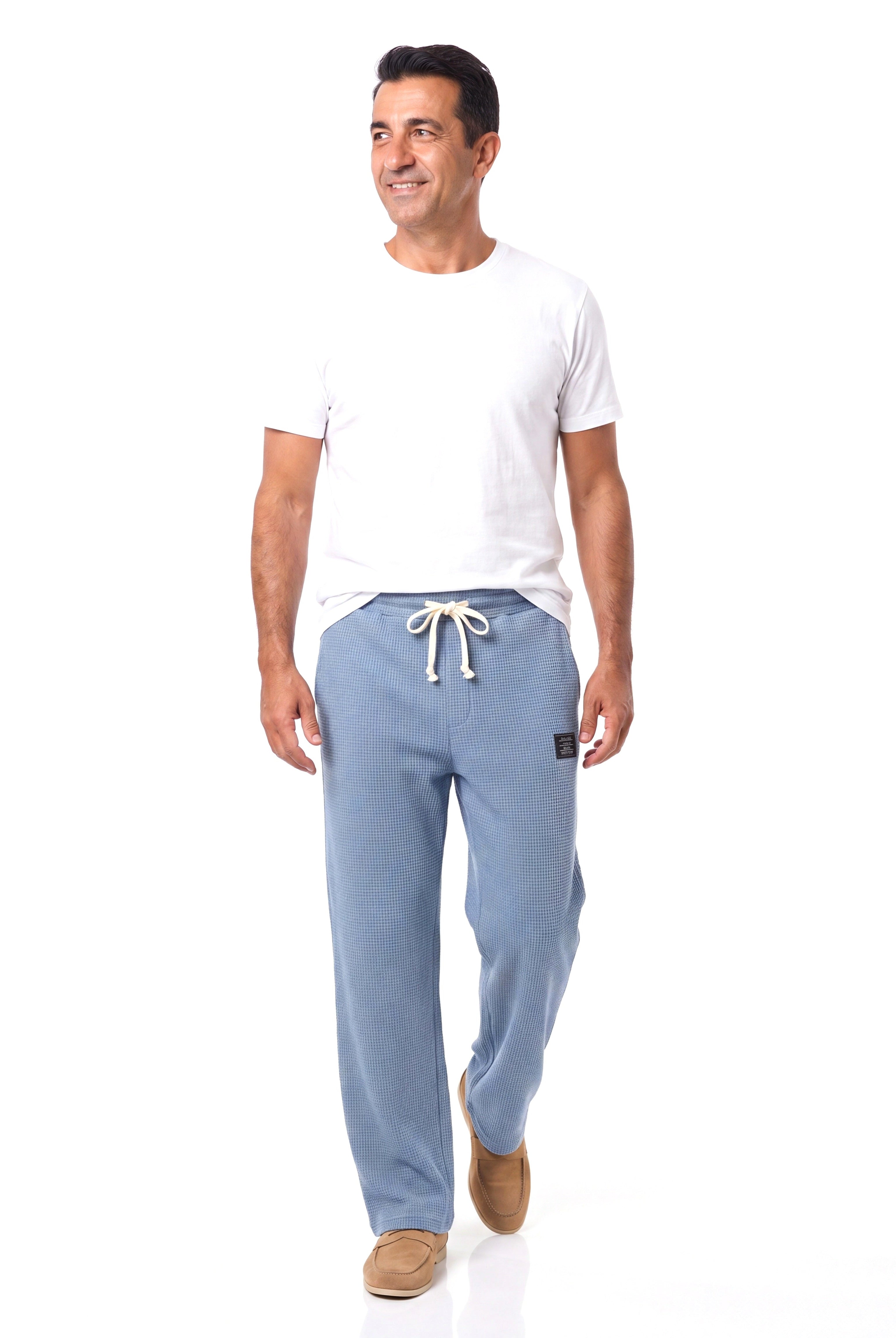 Men's Waffle-Knit Joggers with Drawstring