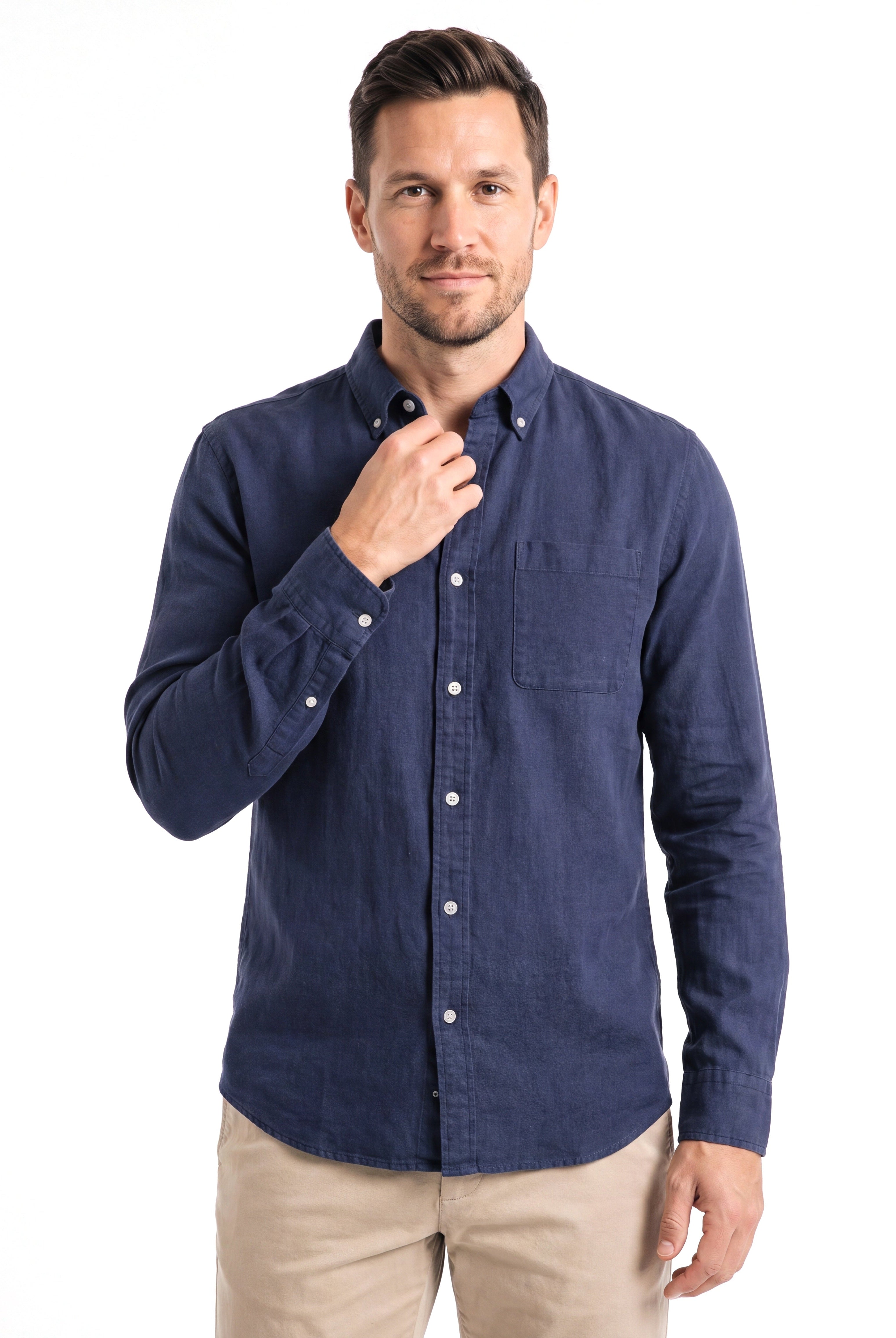 Men's Cotton Shirt with Classic Collar