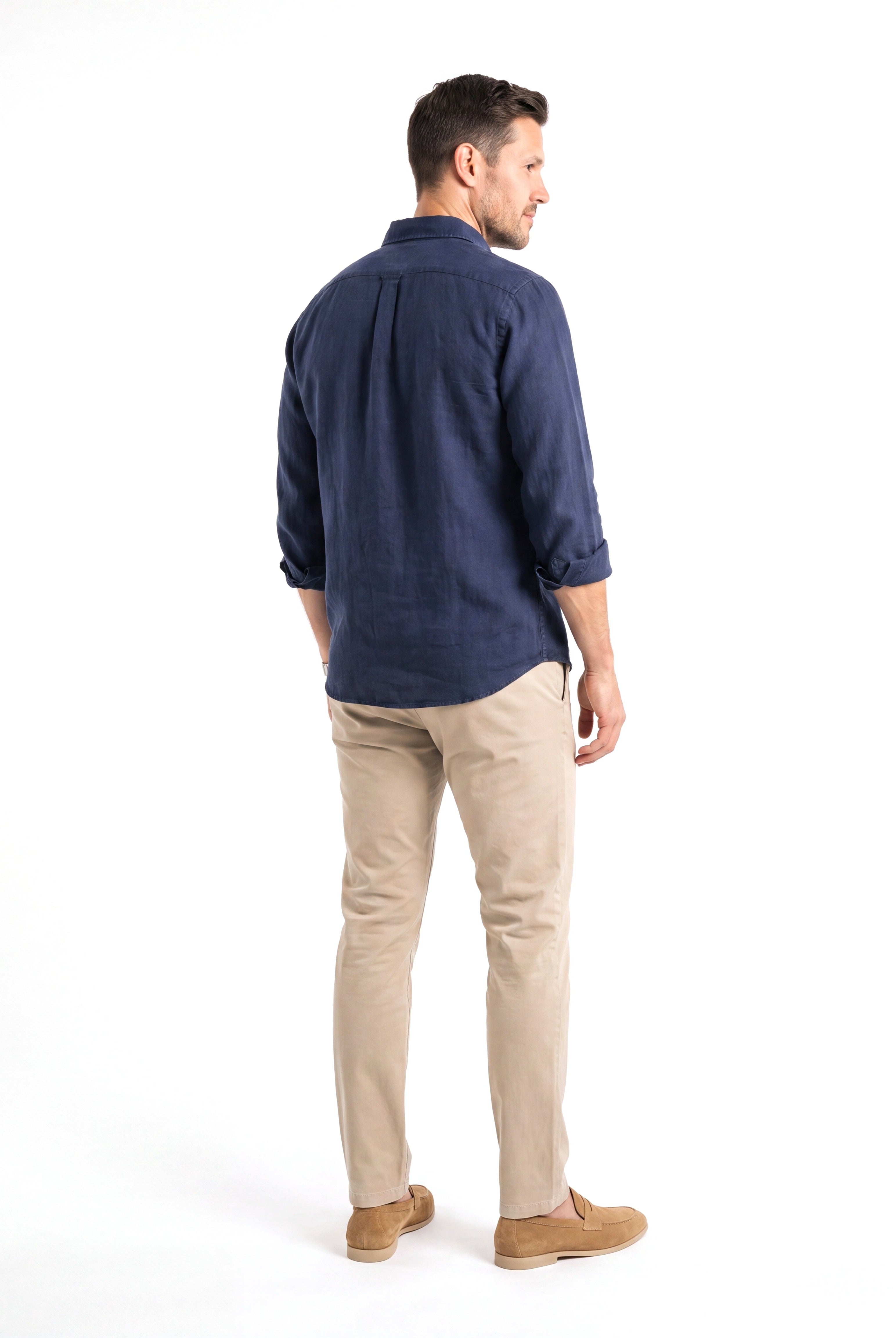 Men's Cotton Shirt with Classic Collar