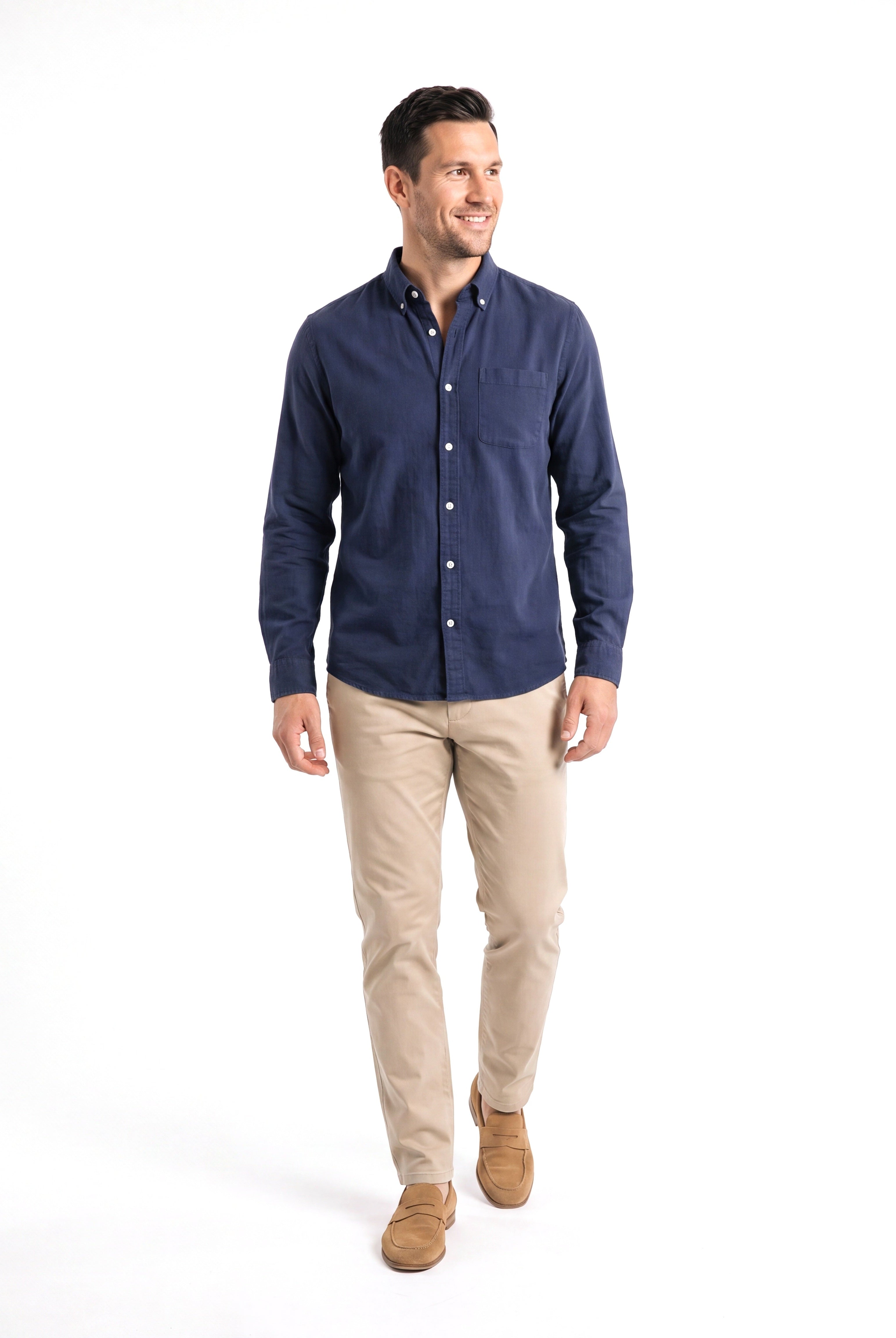Men's Cotton Shirt with Classic Collar