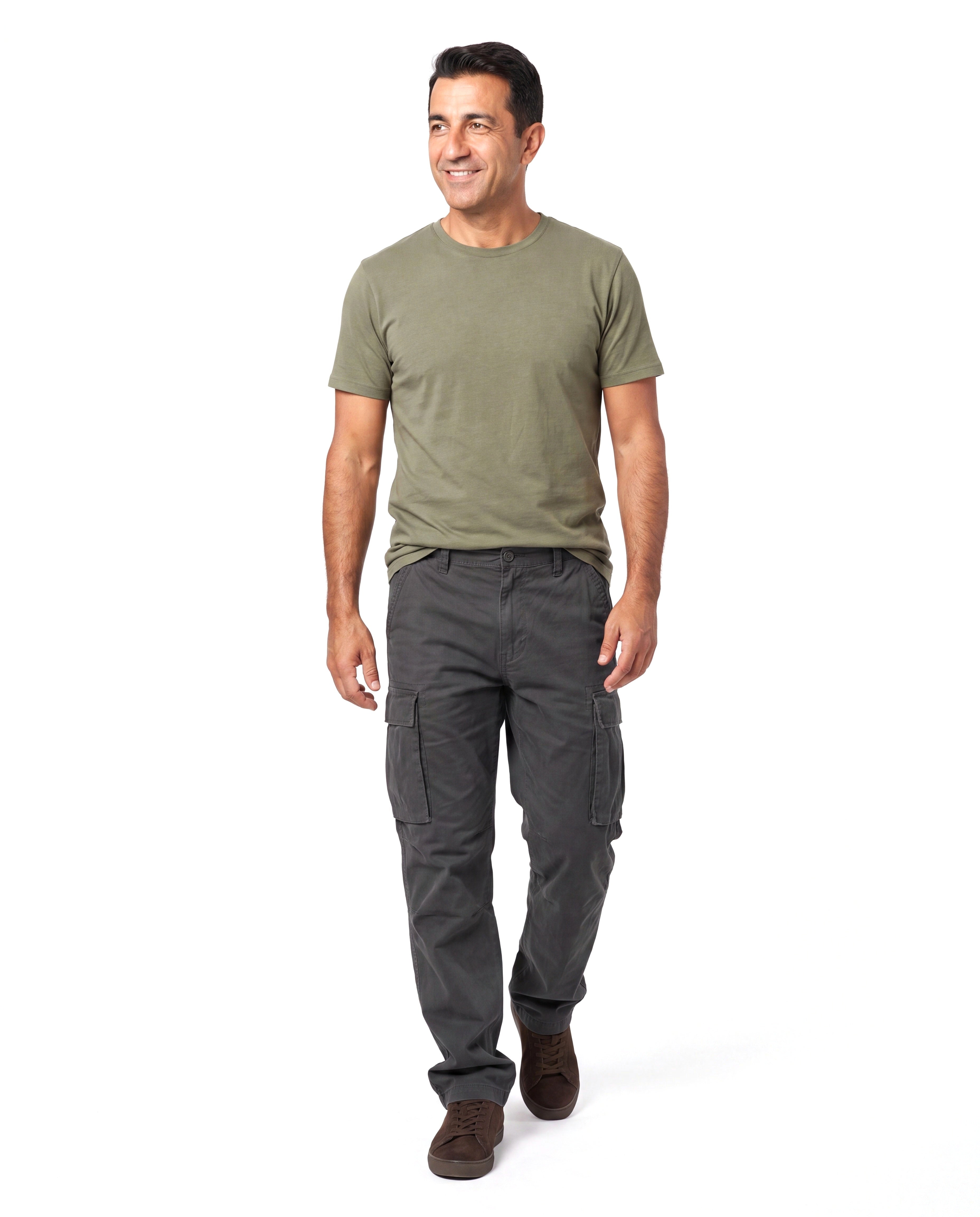 Men's Cotton Cargo Pants with Pocket Details
