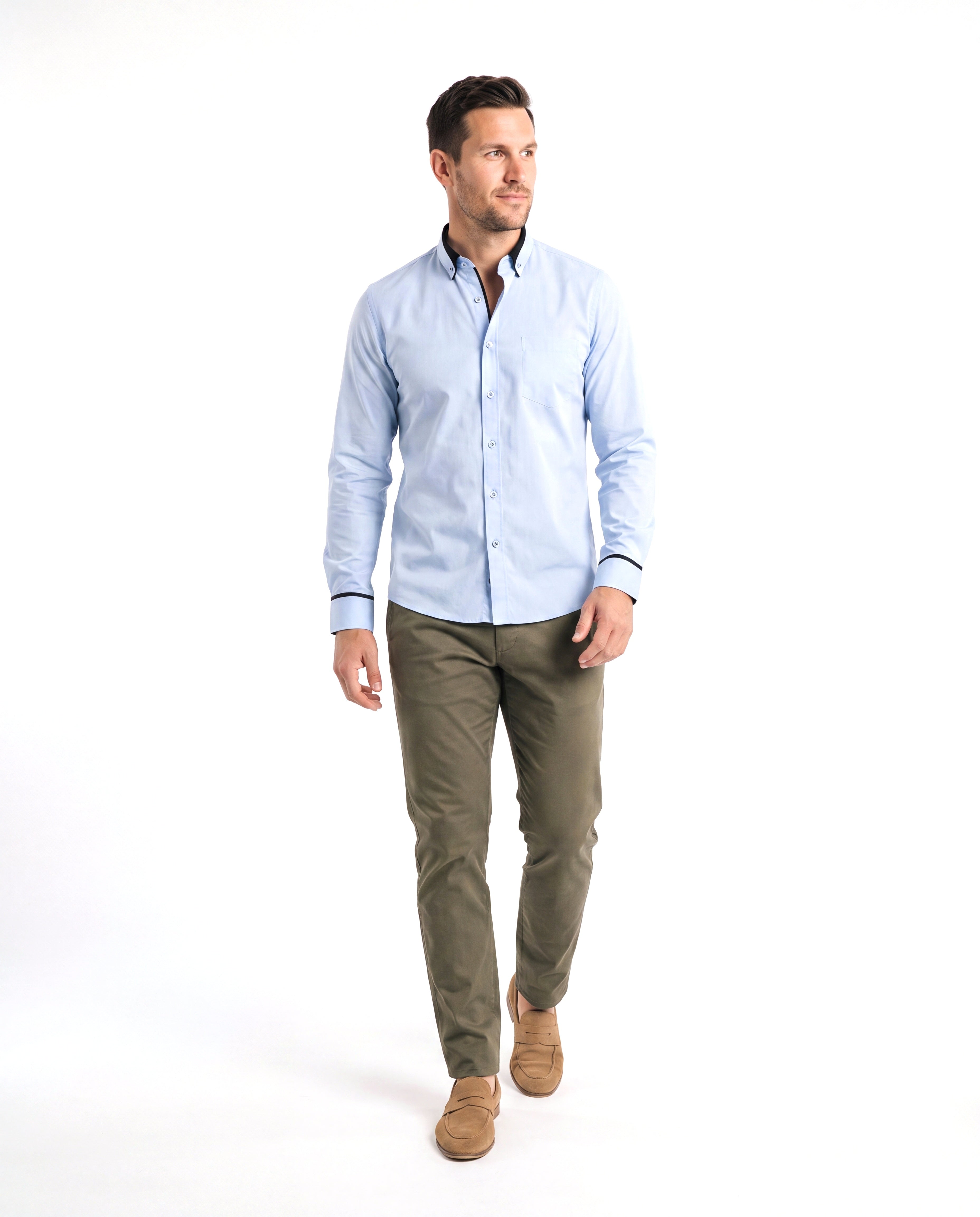 Men's Stretch Shirt with Classic Collar