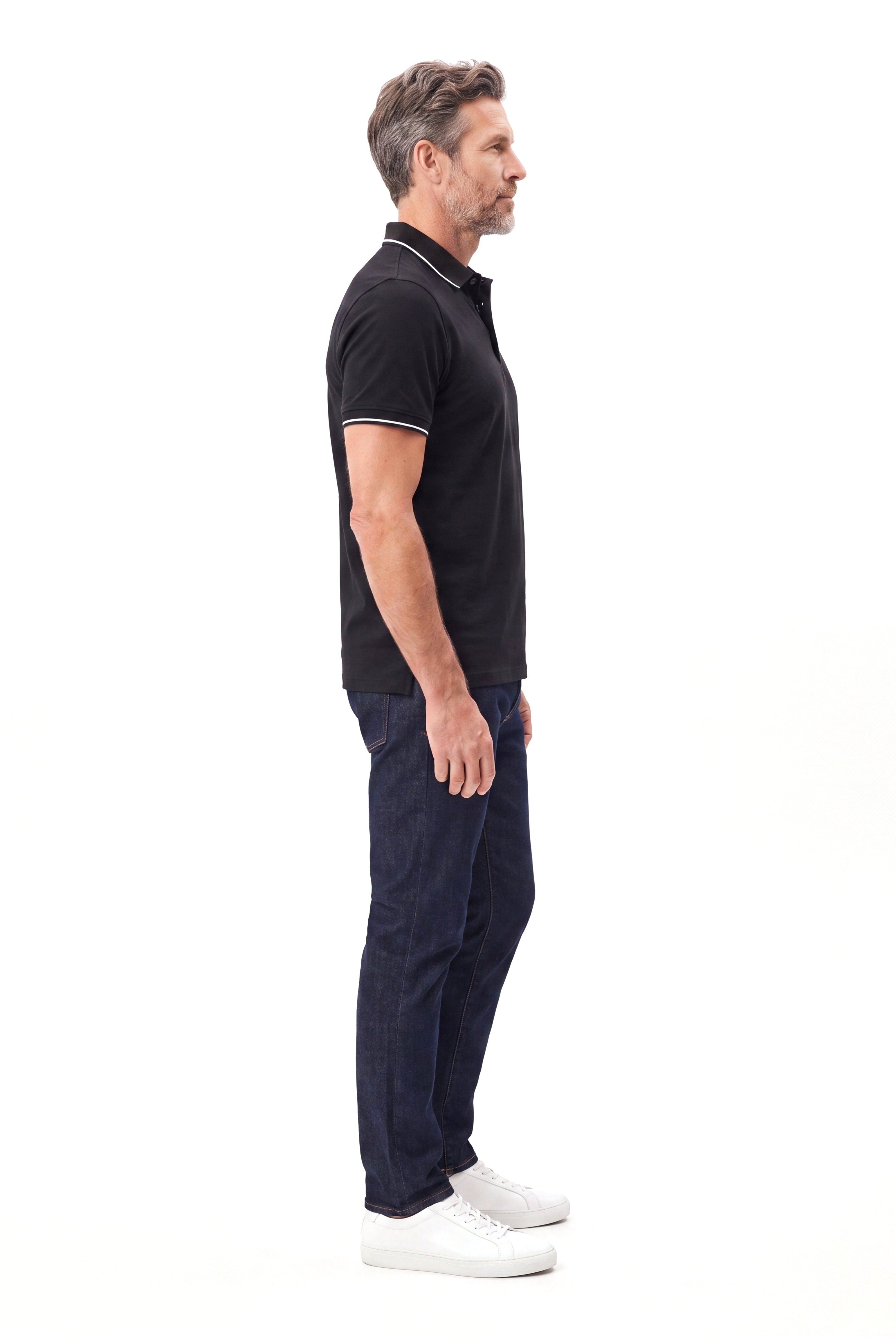 Men's Cotton Polo with Contrast Piping