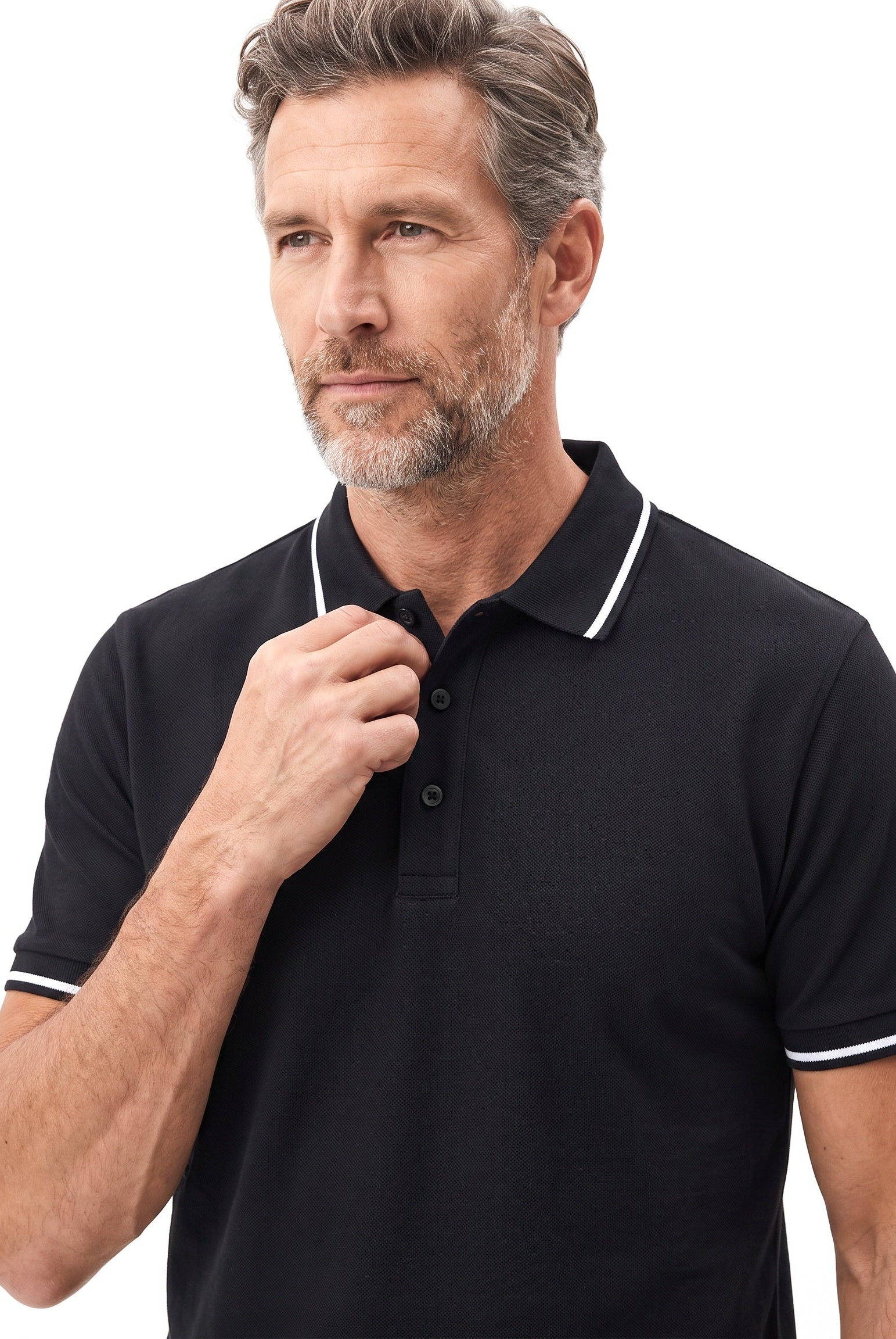 Men's Cotton Polo with Contrast Piping