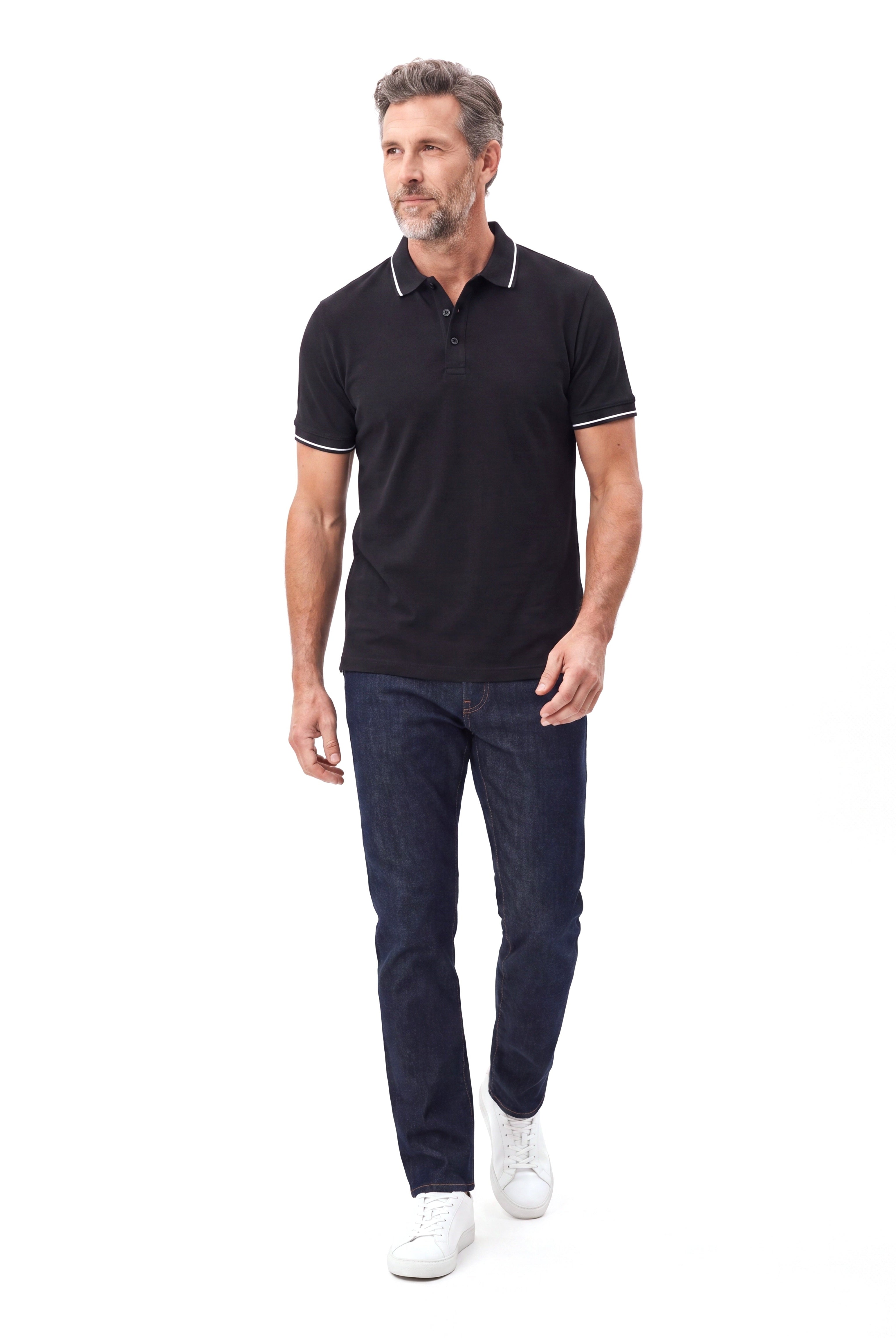 Men's Cotton Polo with Contrast Piping