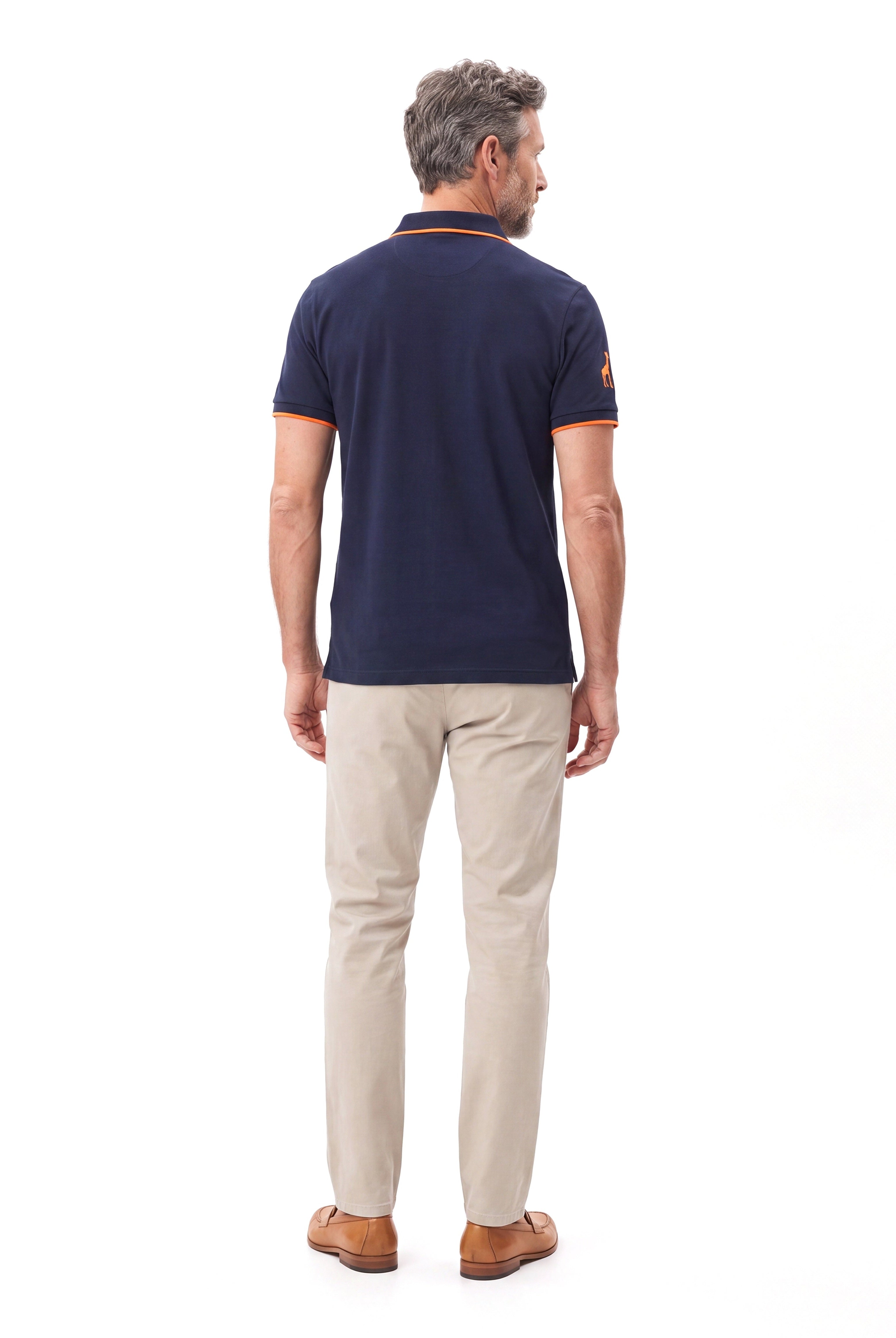 Men's Cotton Slim-Fit Polo with Short Sleeves
