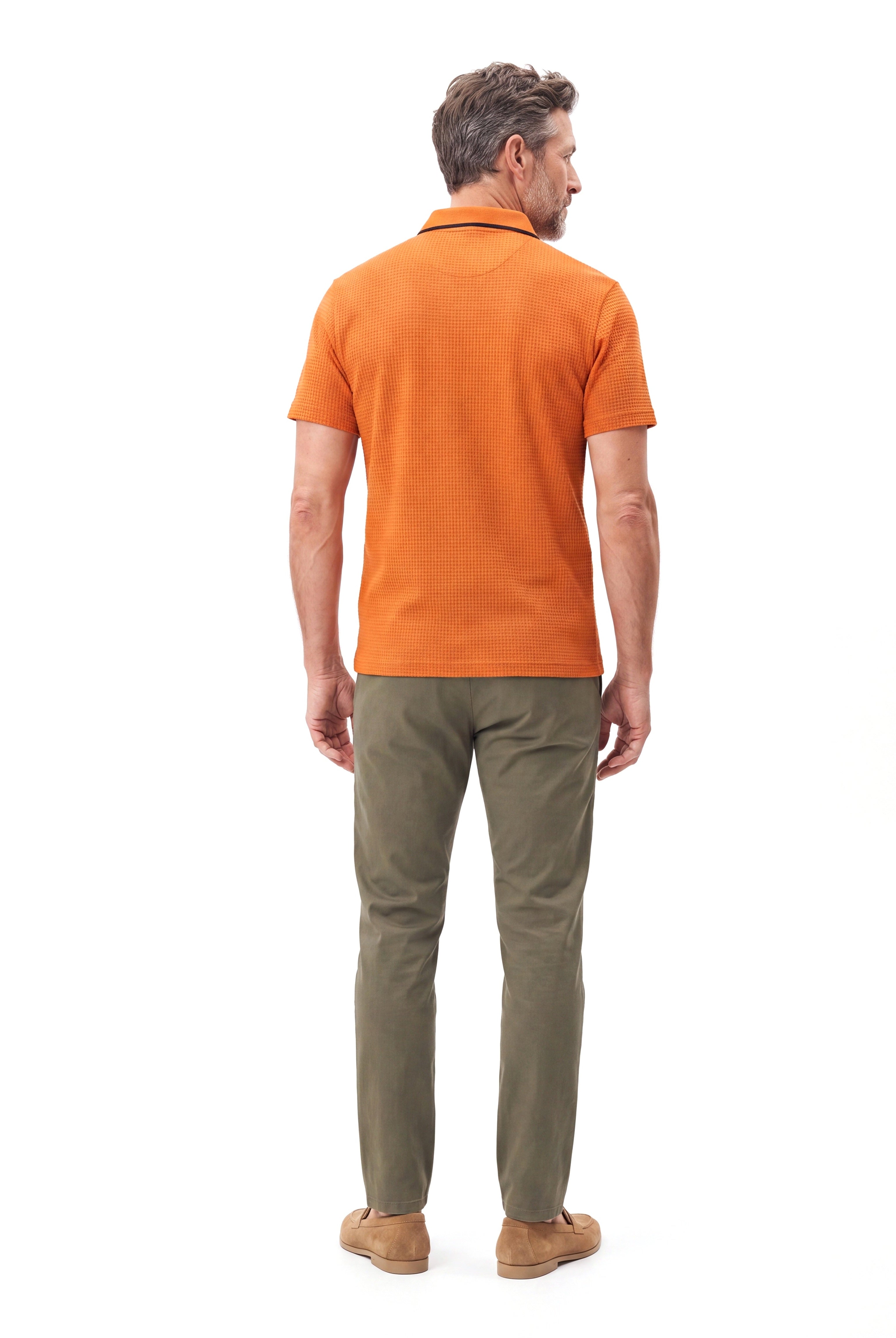 Men's Piqué Polo with Flat Collar Finish