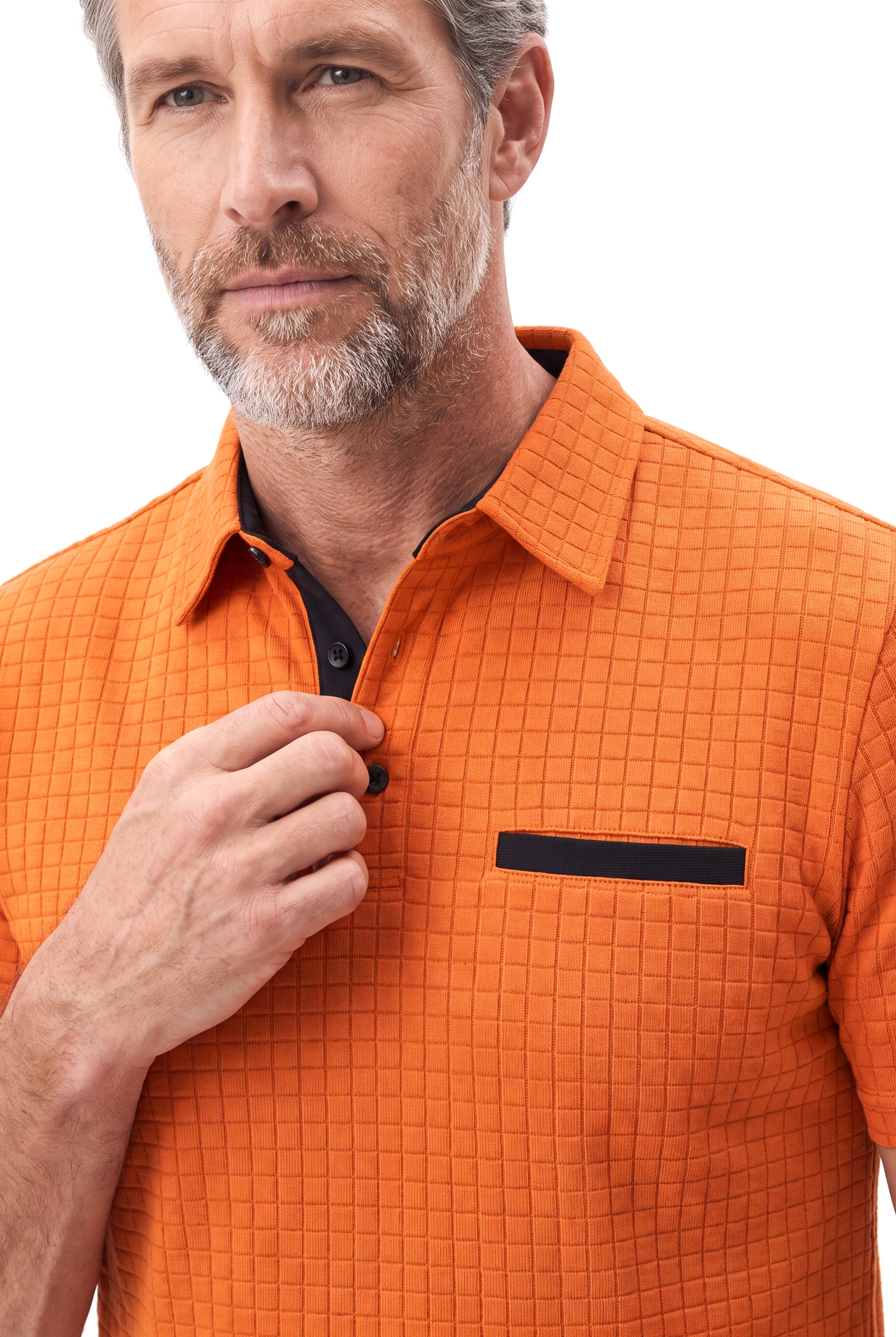 Men's Piqué Polo with Flat Collar Finish