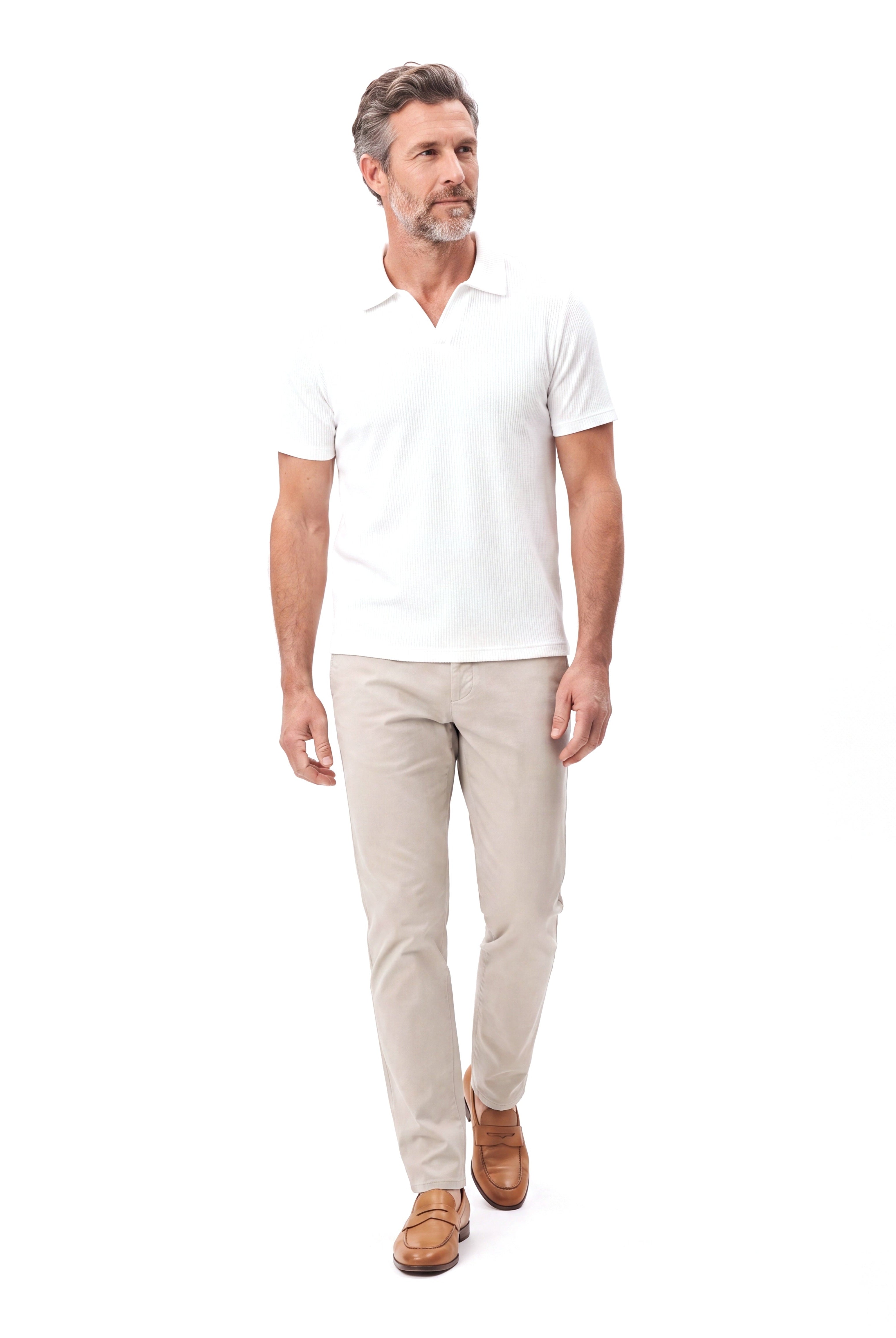 Men's Fine-Knit Polo with Contrast Trims