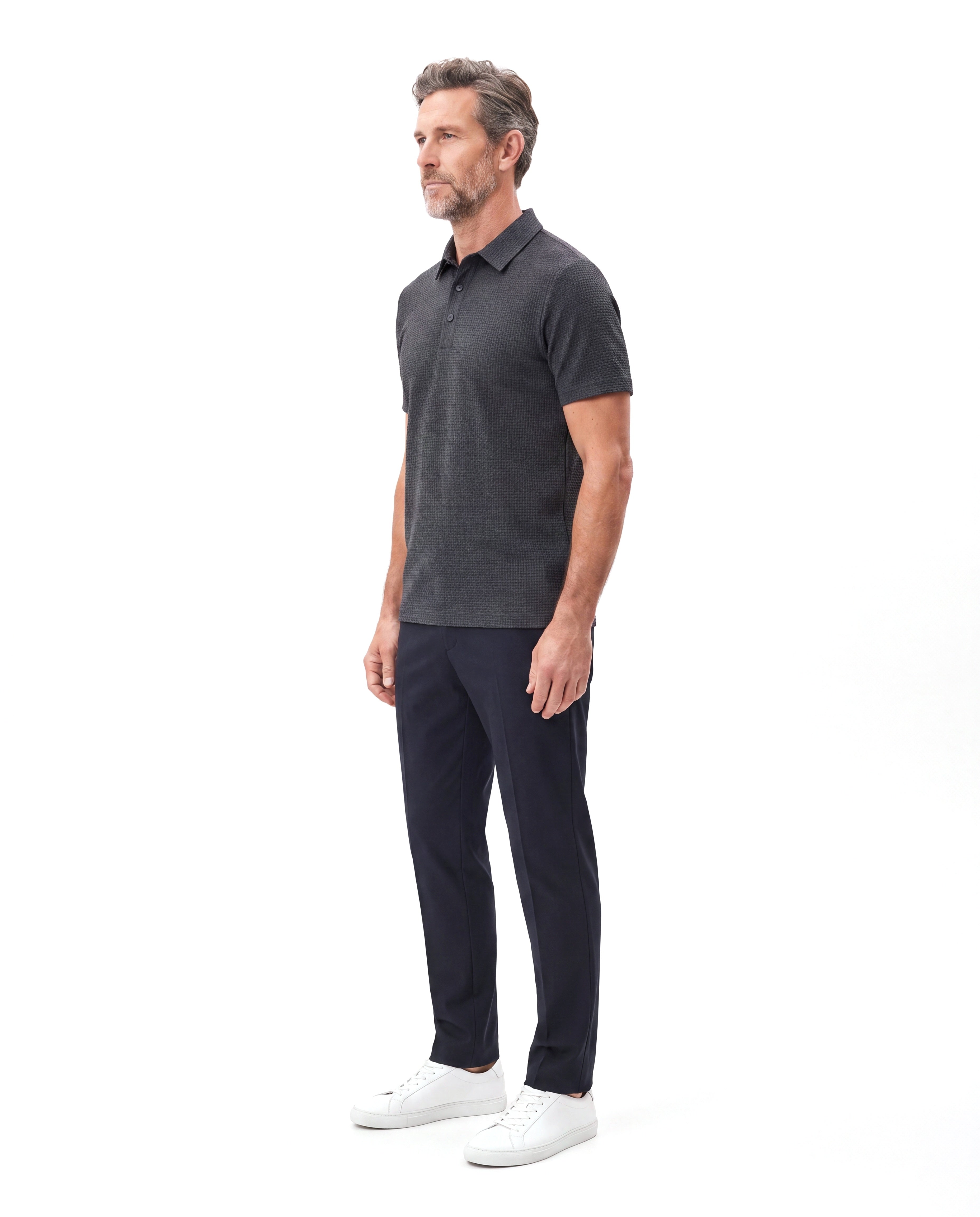 Men's Piqué Polo with Contrasting Collar