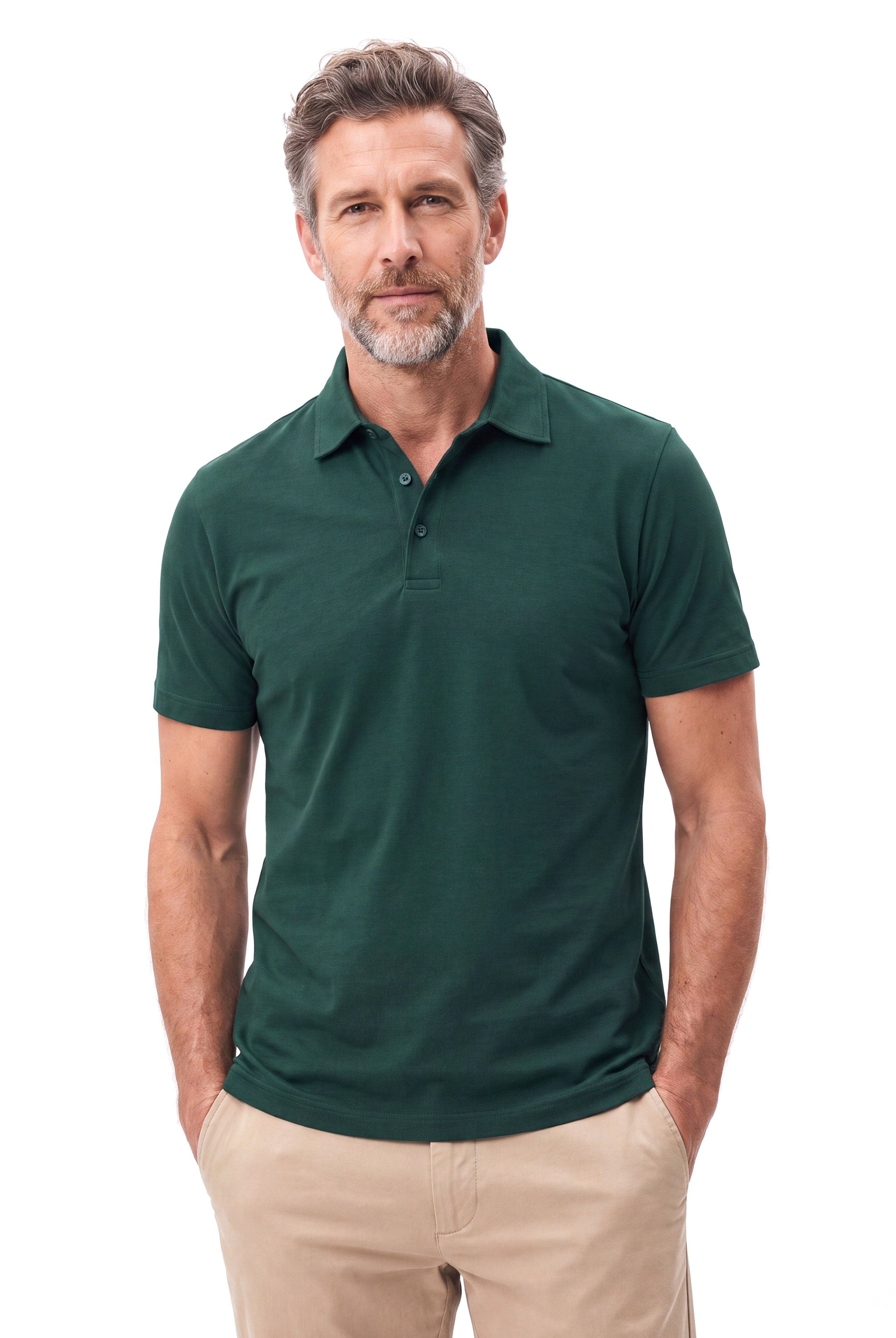 Men's Cotton Polo with Fine Piqué Texture