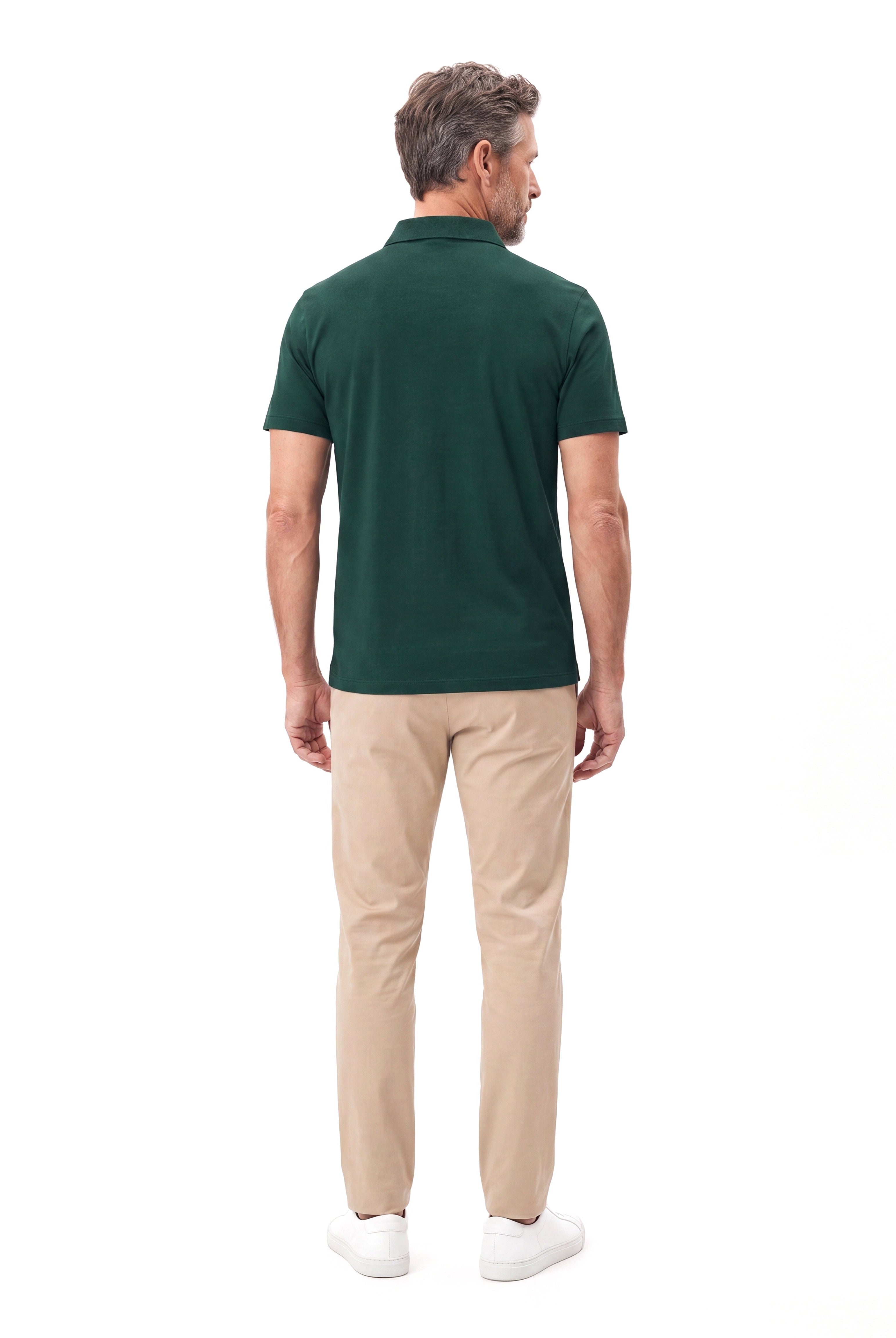 Men's Cotton Polo with Fine Piqué Texture