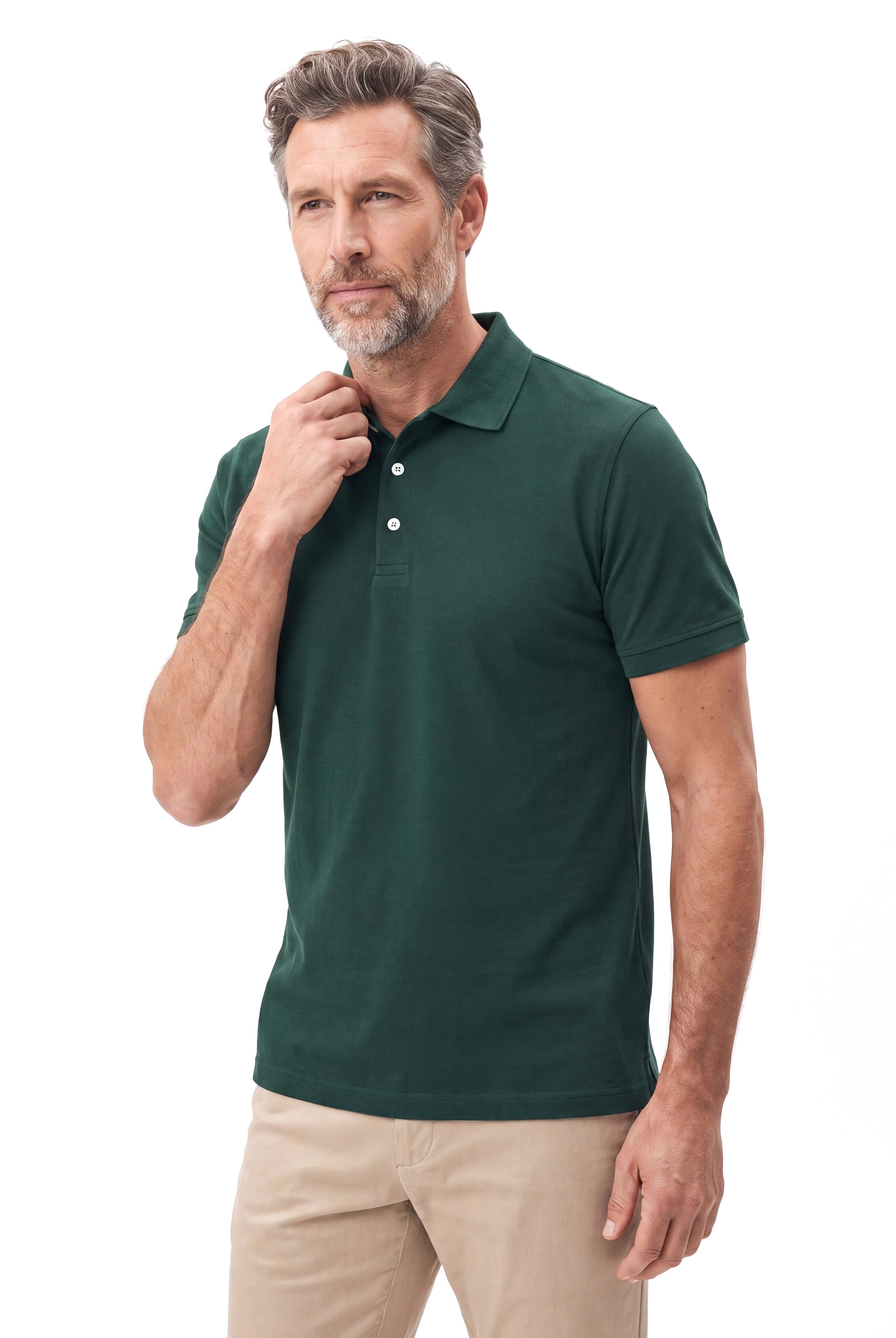 Men's Cotton Polo with Fine Piqué Texture