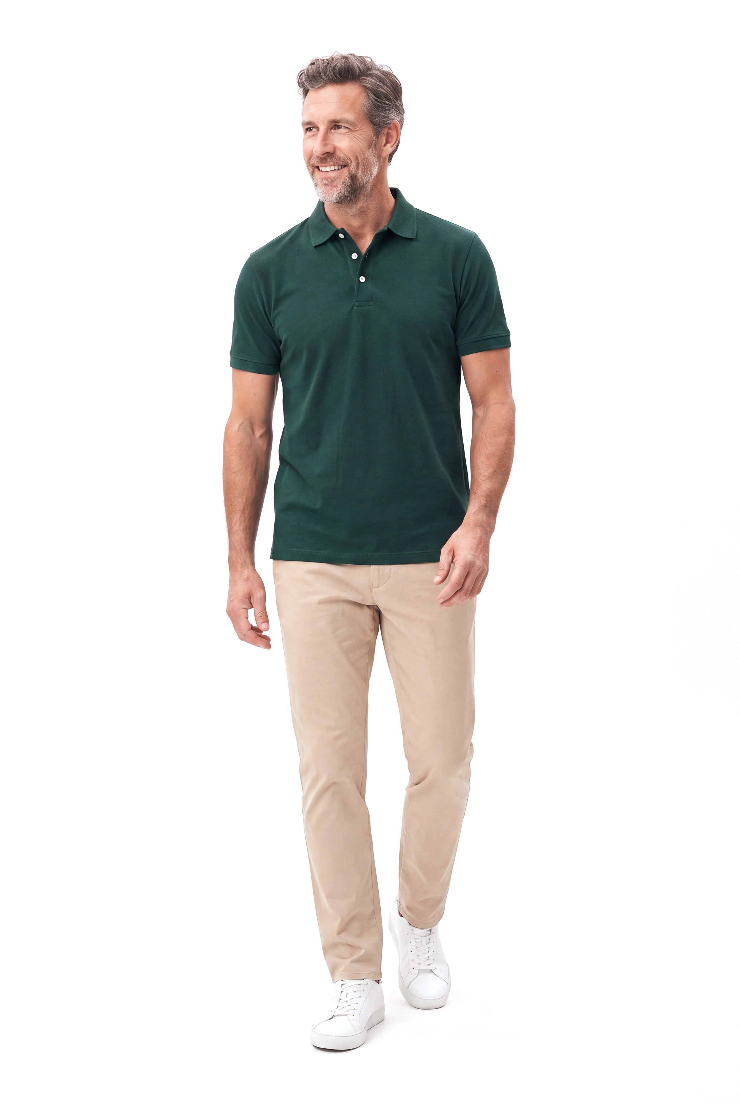 Men's Cotton Polo with Fine Piqué Texture