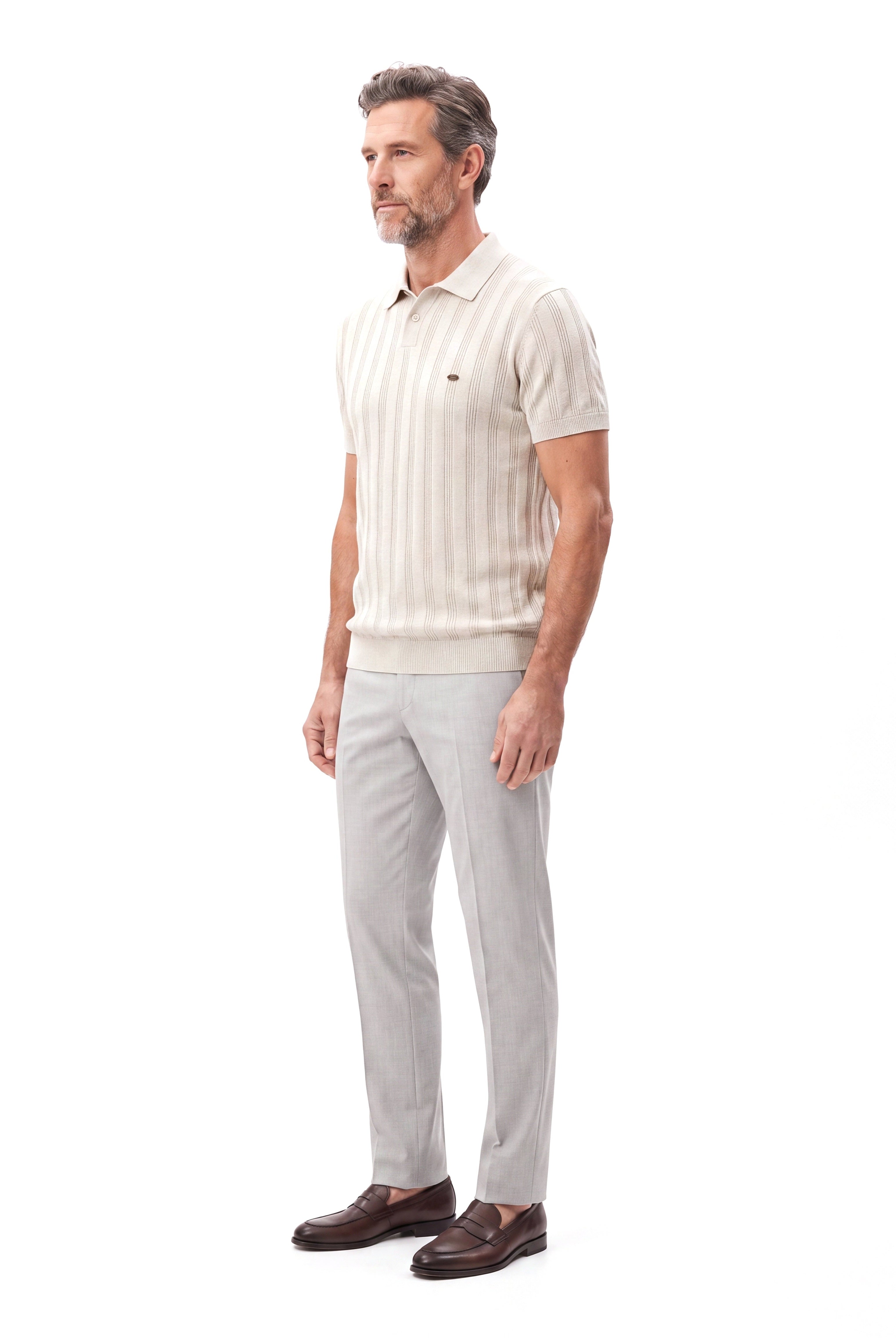Men's Piqué Polo with Reinforced Collar