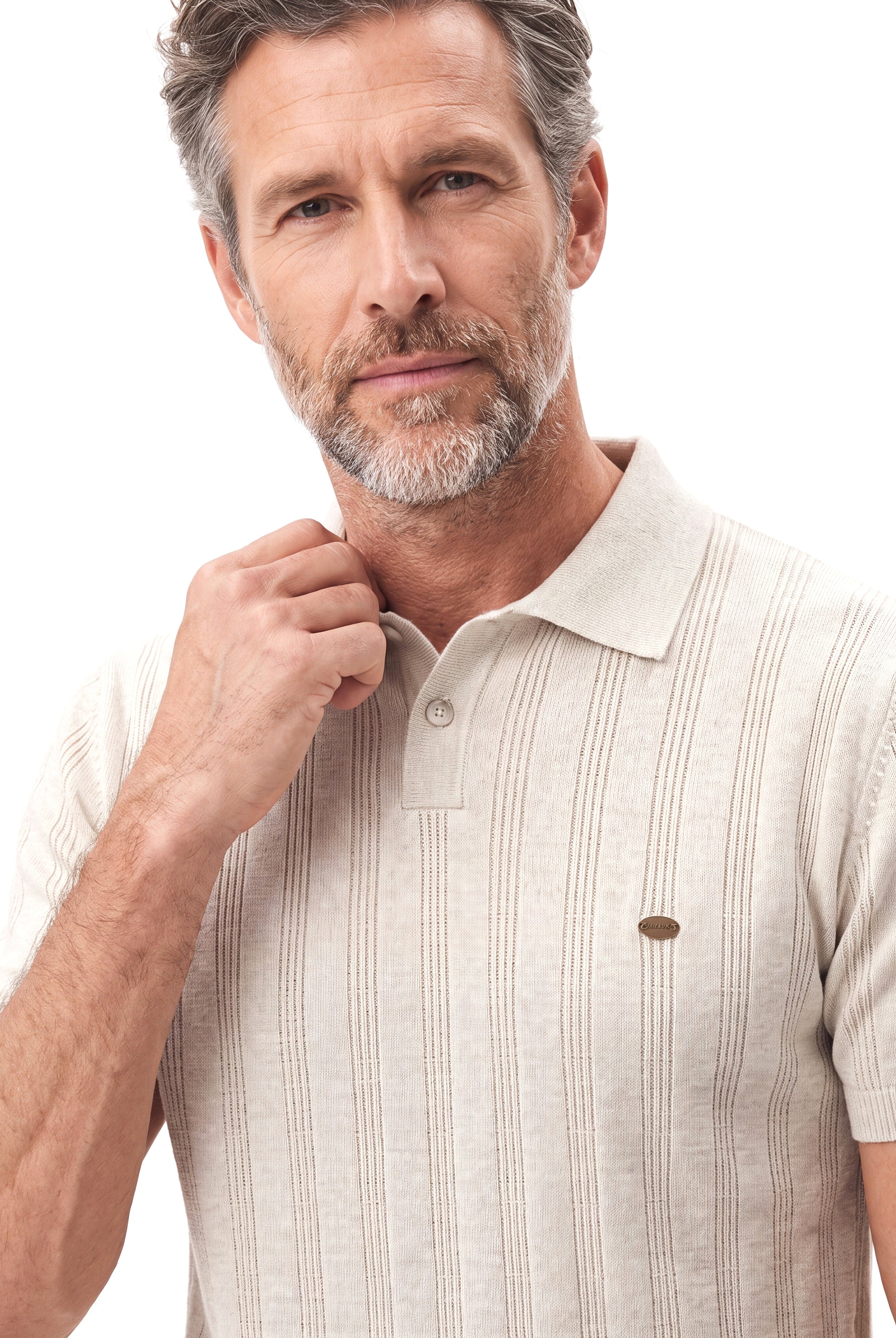 Men's Piqué Polo with Reinforced Collar