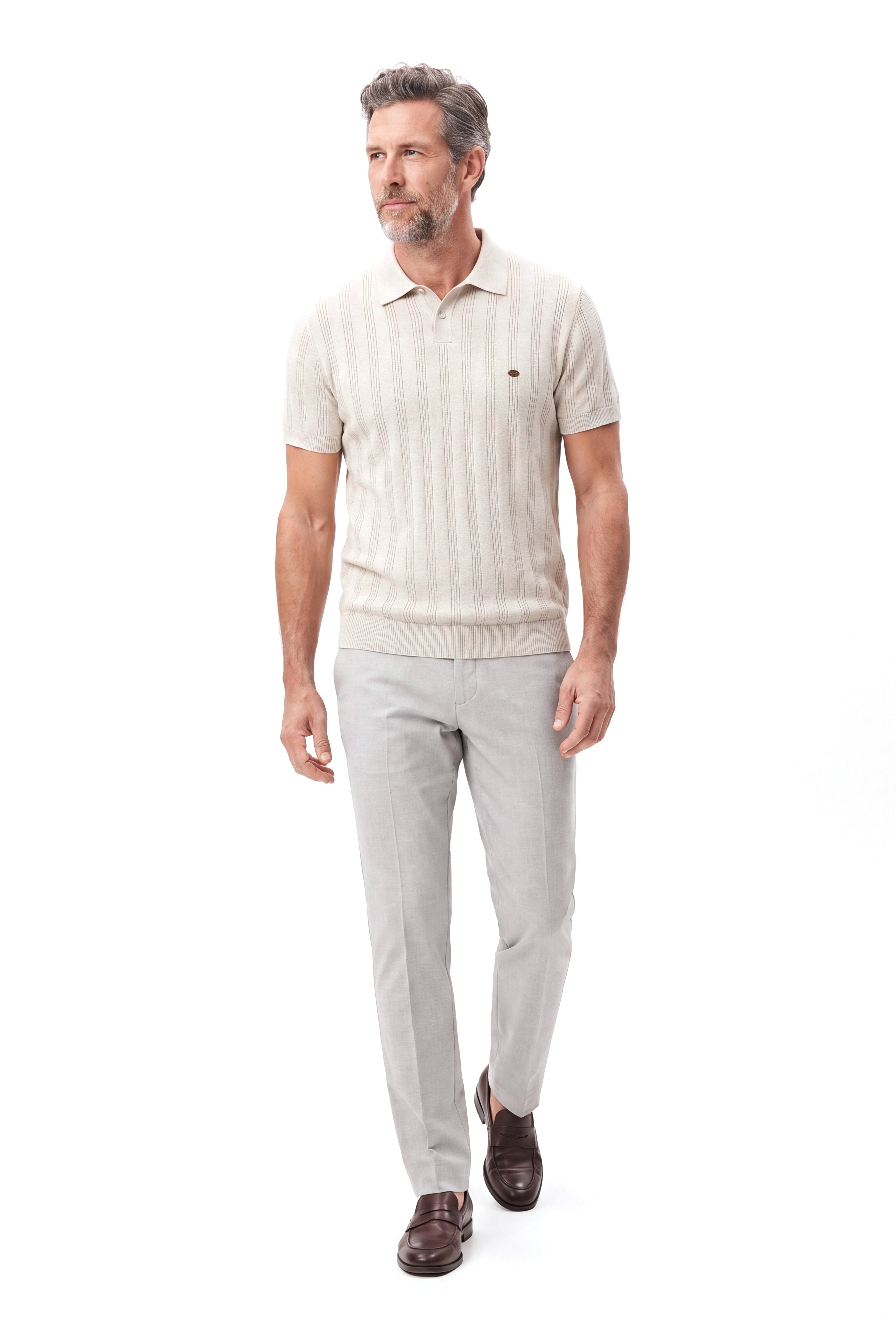 Men's Piqué Polo with Reinforced Collar