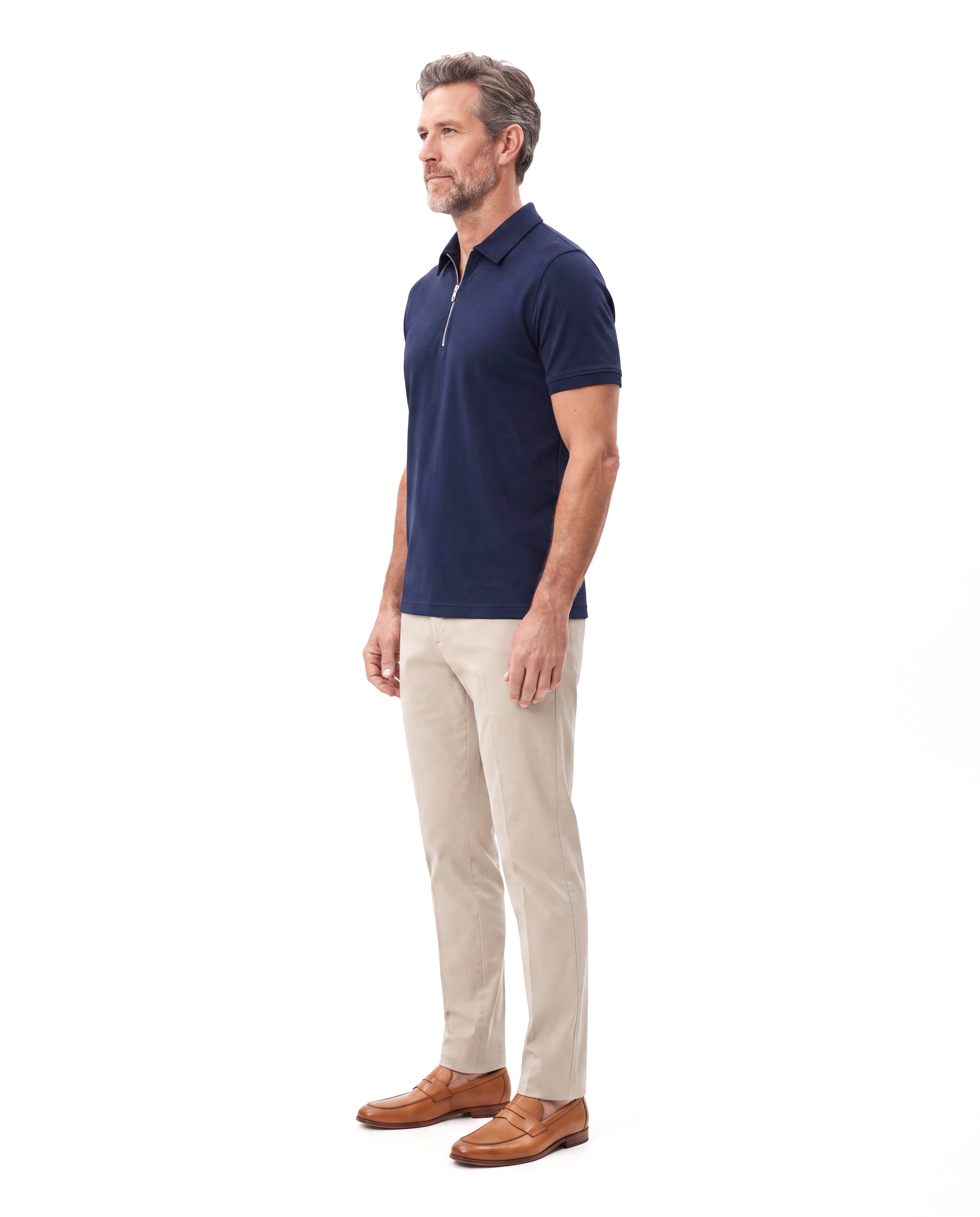 Men's Luxury Polo with Zip Placket