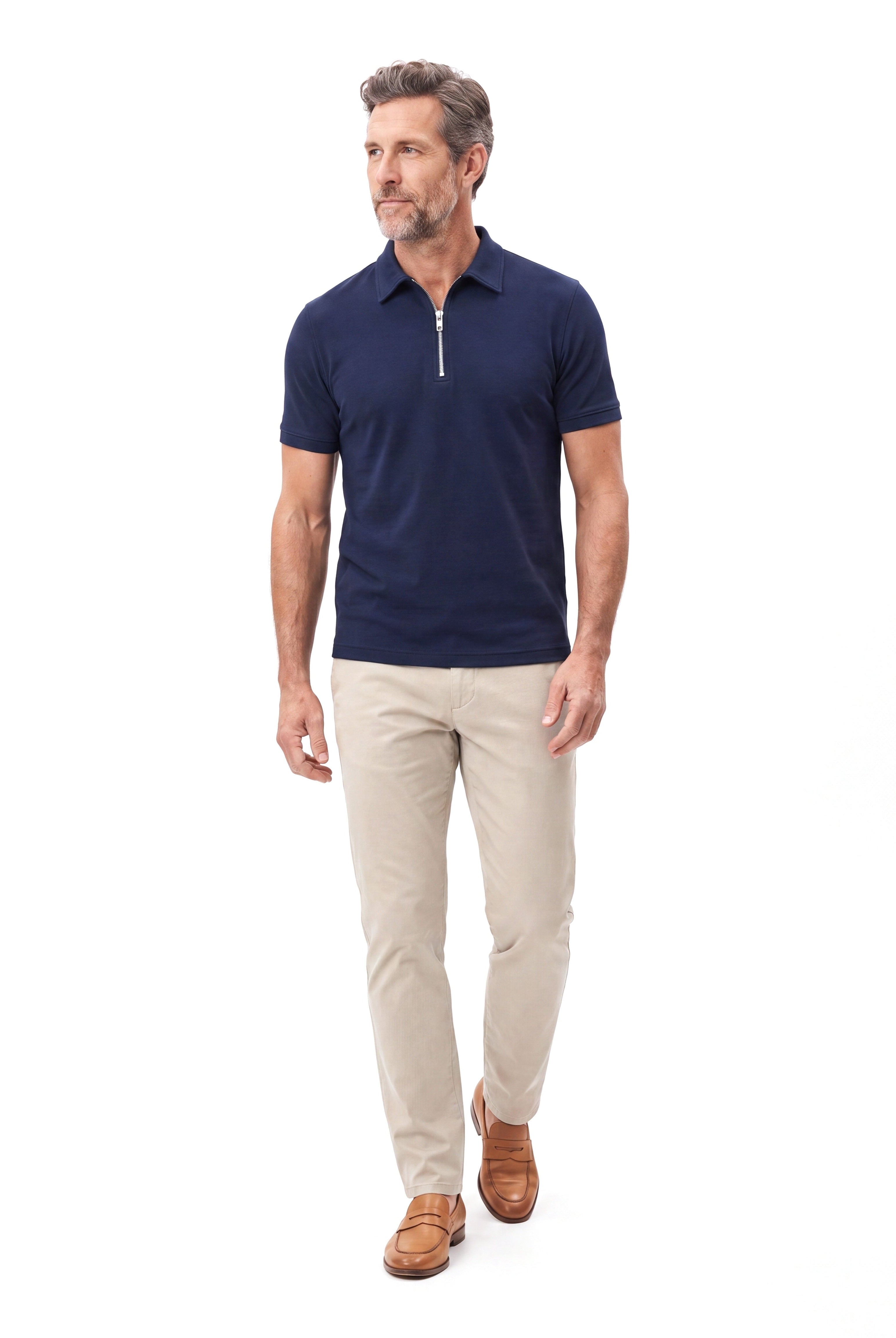 Men's Luxury Polo with Zip Placket
