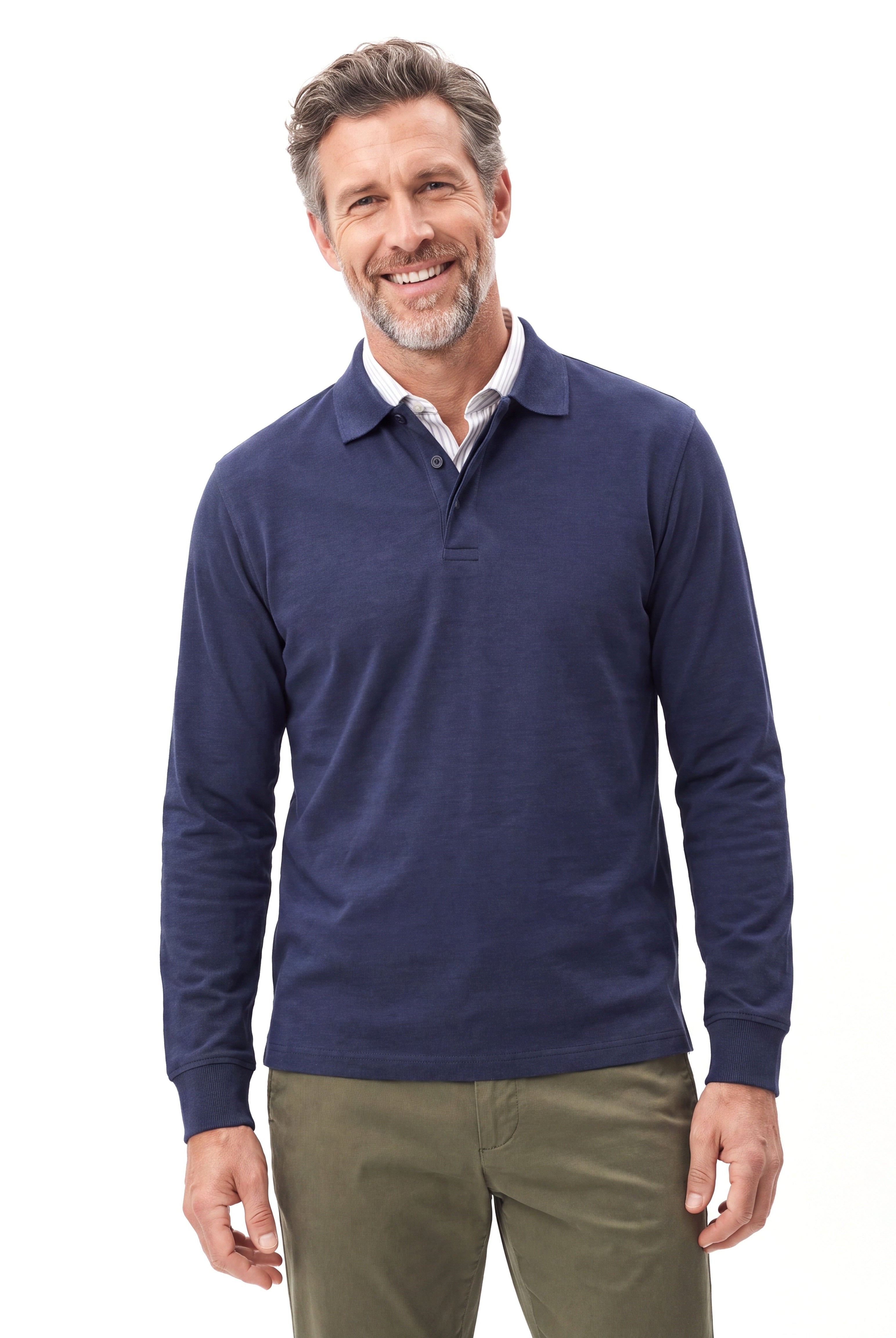 Men's Piqué Polo with Long Sleeves