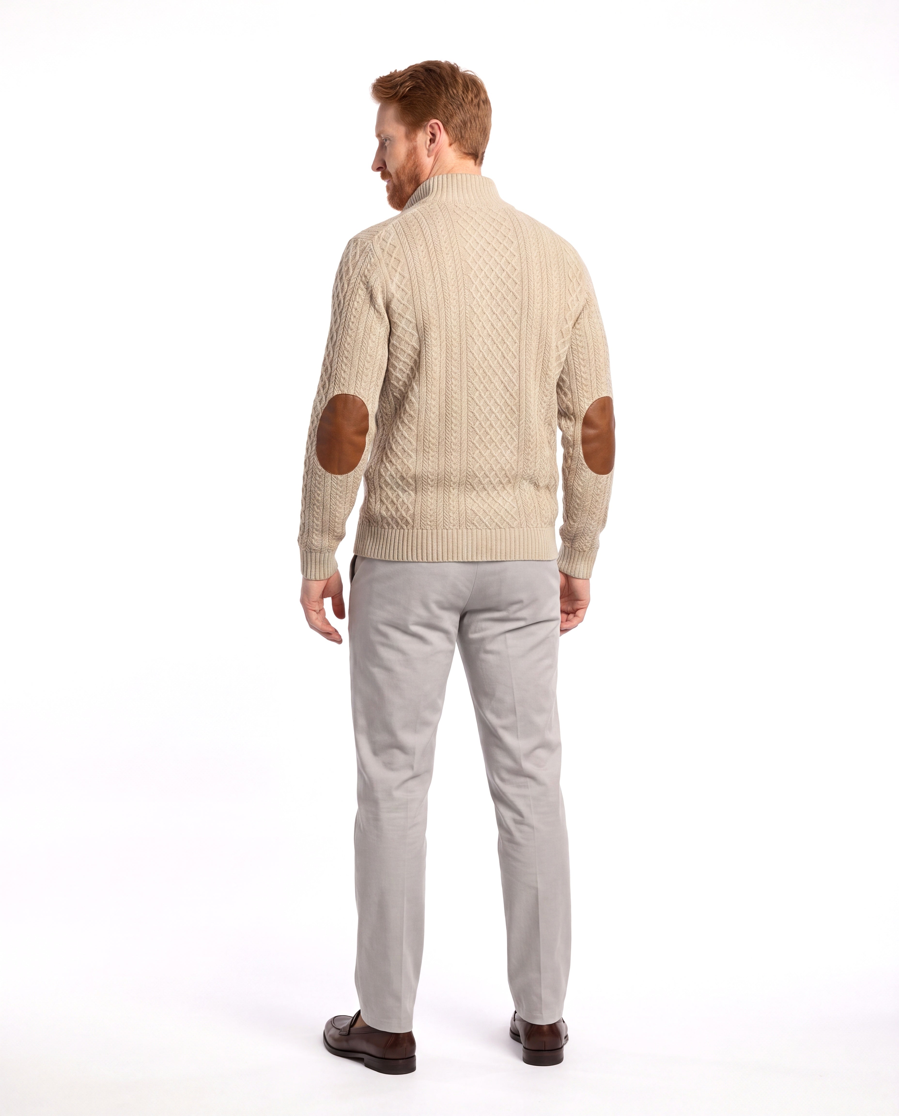 Men's Knitted Winter Pullover with High Collar