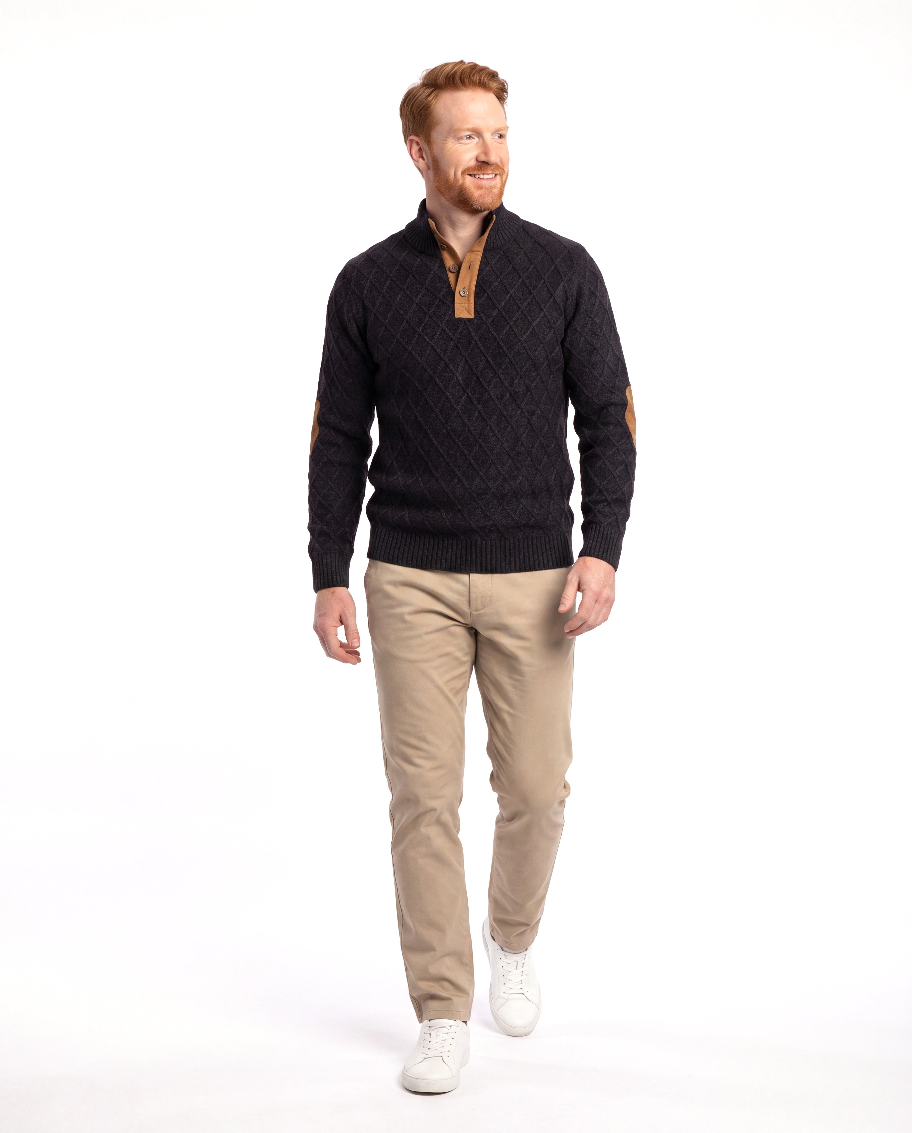 Men's Knit Sweater with Warm Fleece Lining
