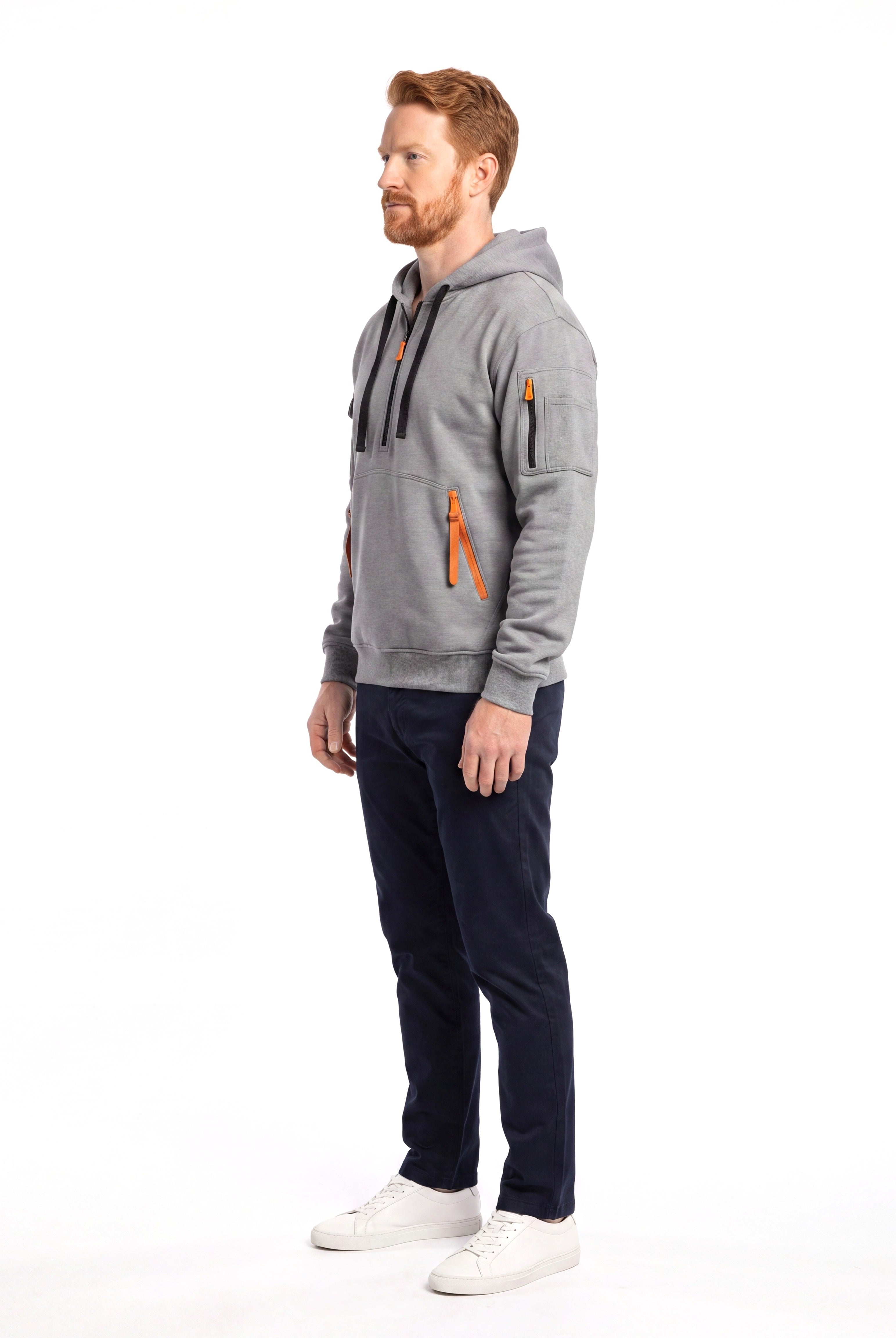 Men's Cotton Hoodie with Drawstring Hood