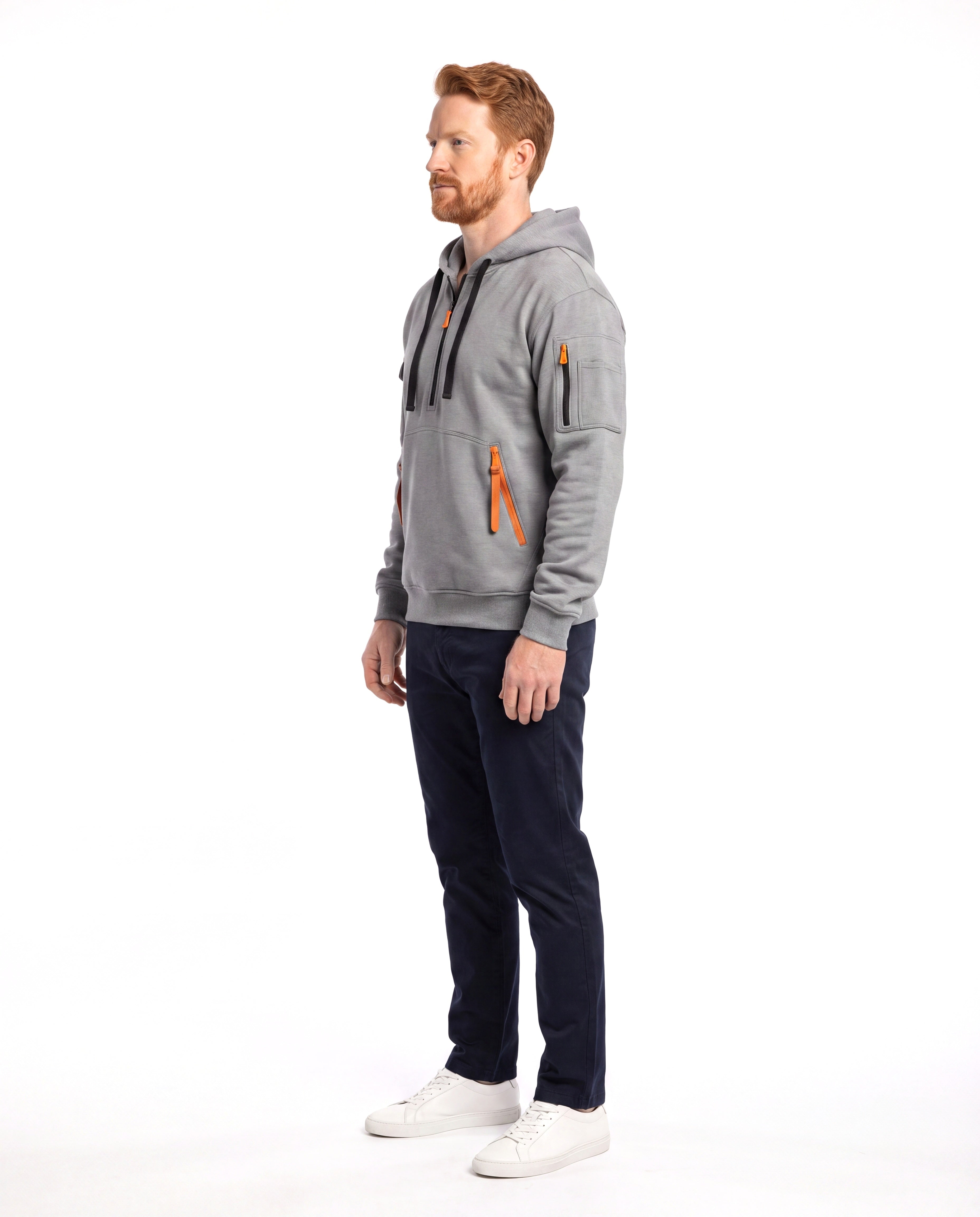 Men's Cotton Hoodie with Drawstring Hood