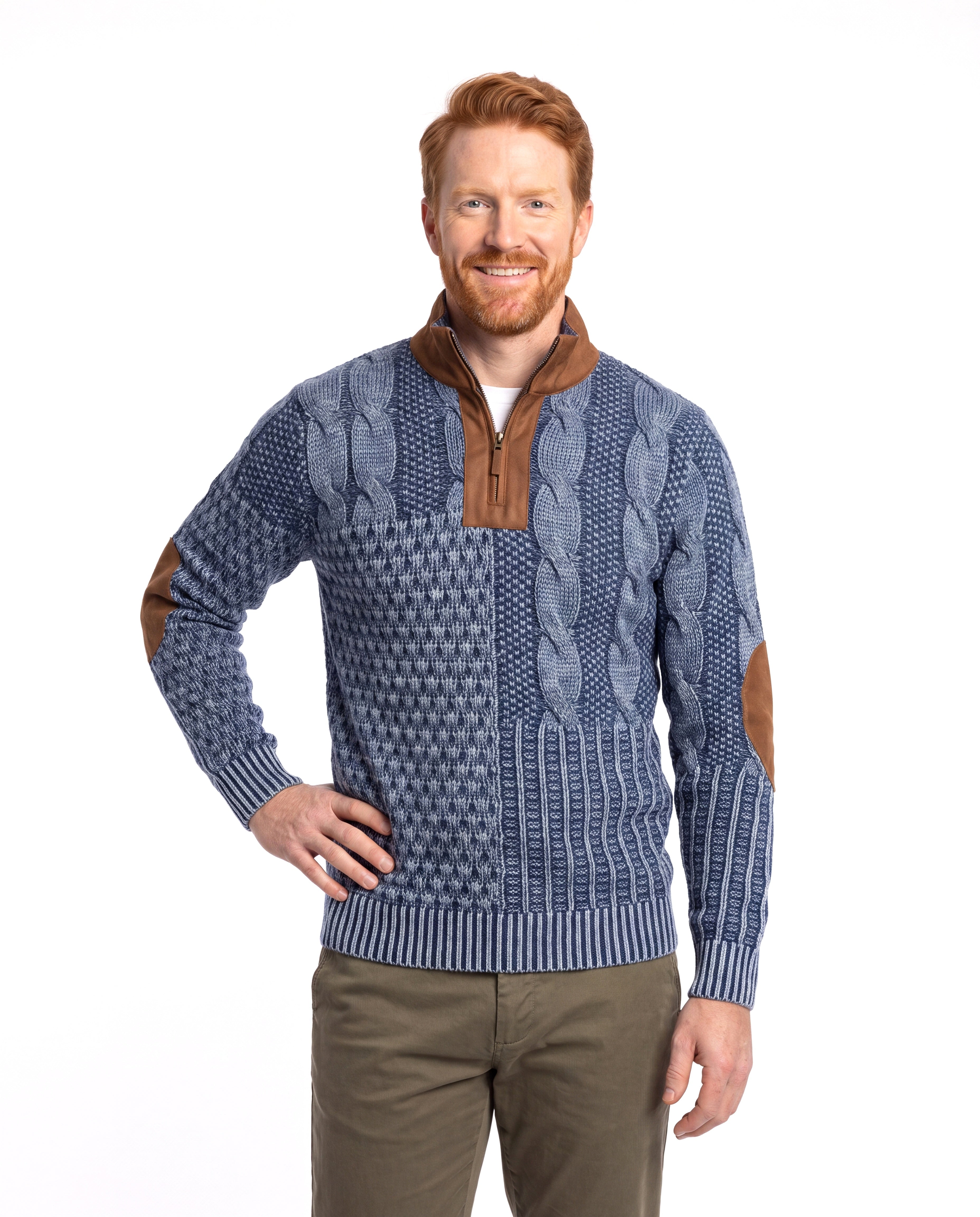 Men's Knit Sweater with Subtle Pattern