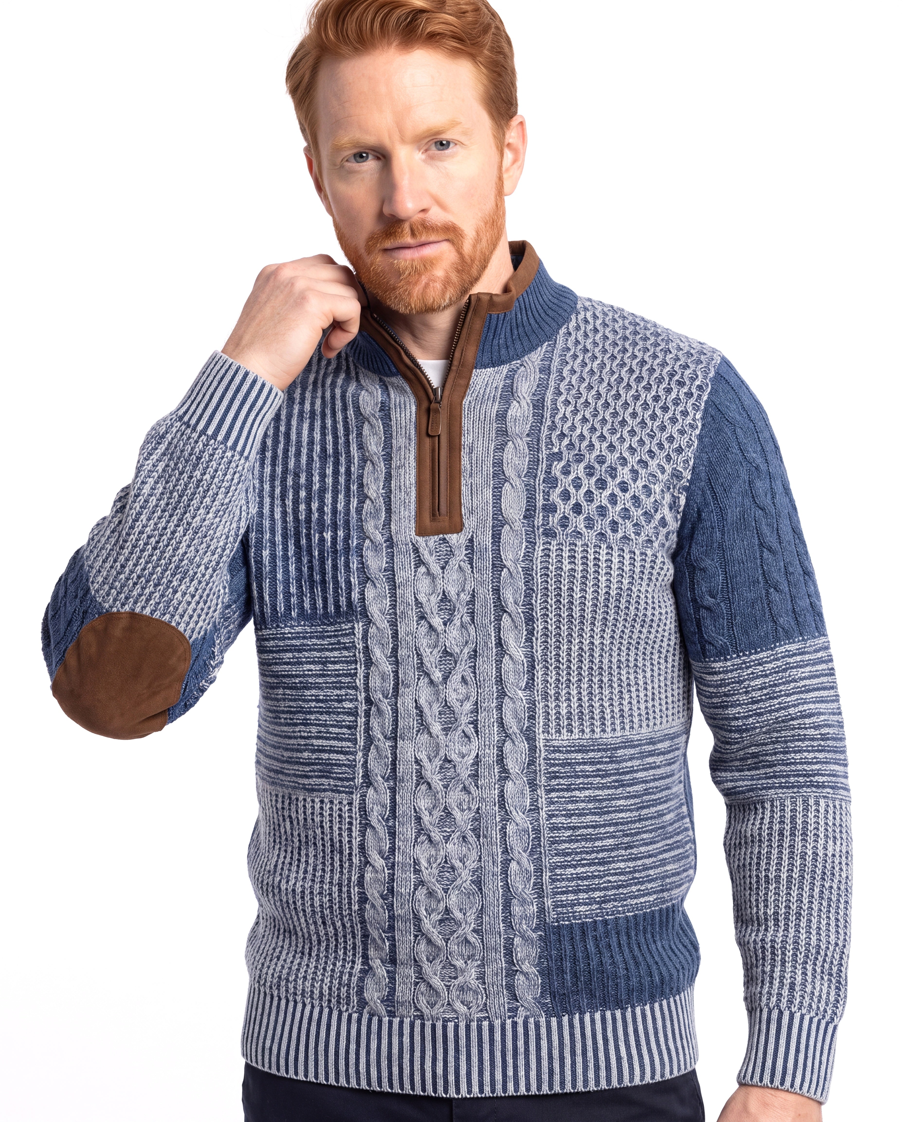 Men's Knit Sweater with Subtle Pattern