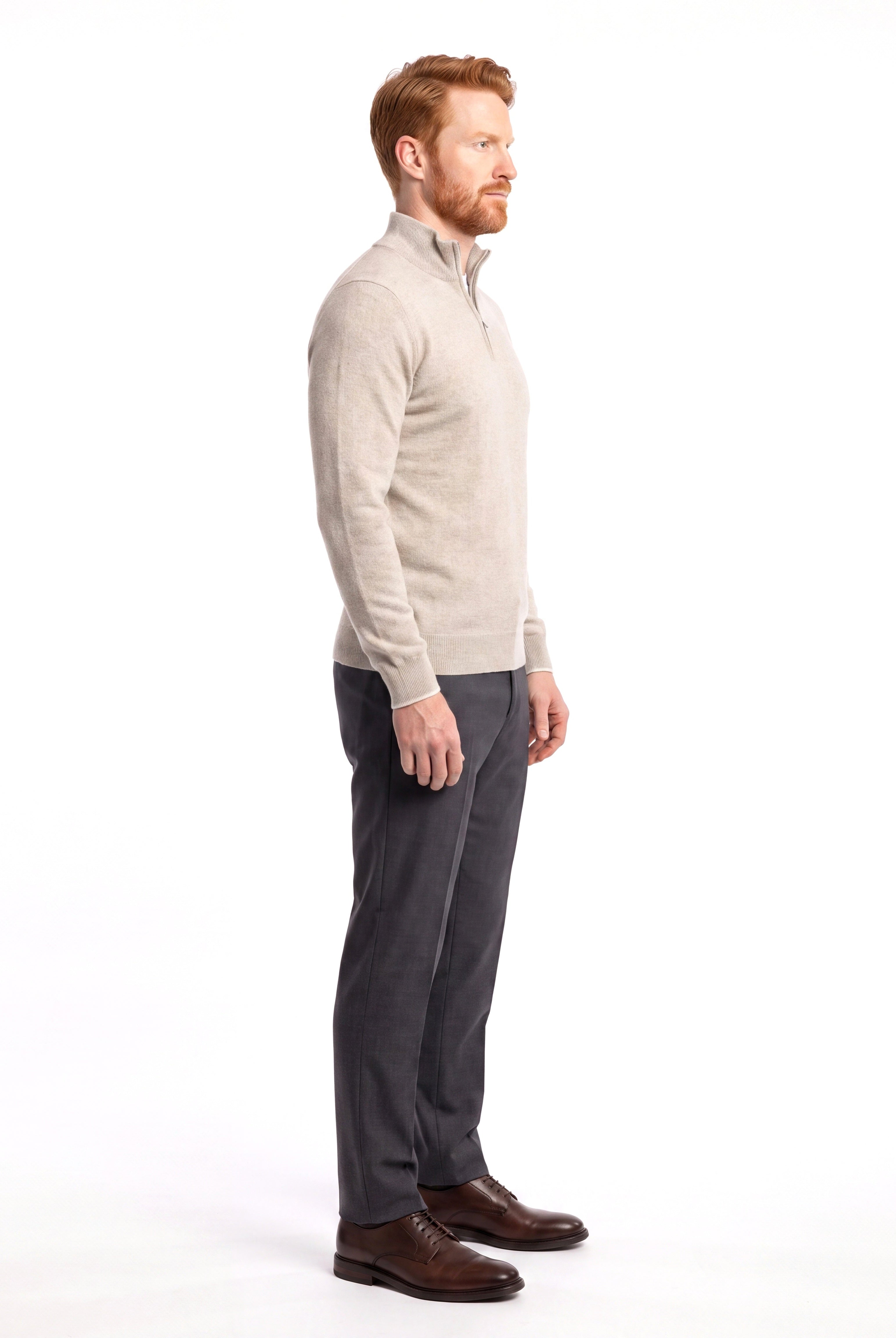 Men's Fine-Knit Sweater with Half-Zip